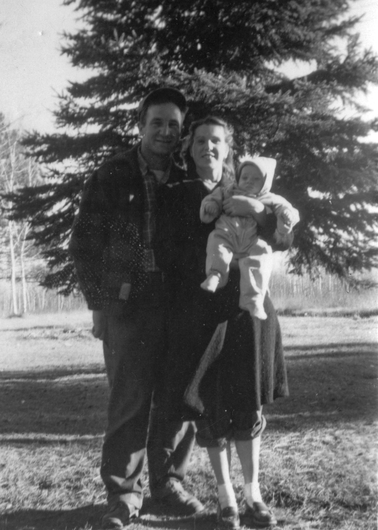 "Dad, Mom and Baby John William 3 months"