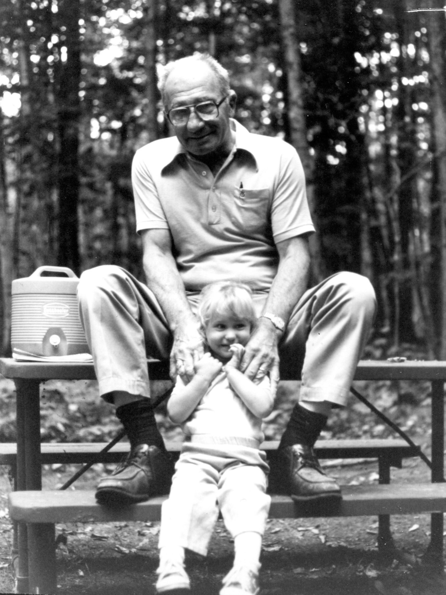 "8-6-84 Jennifer and her Granddad"