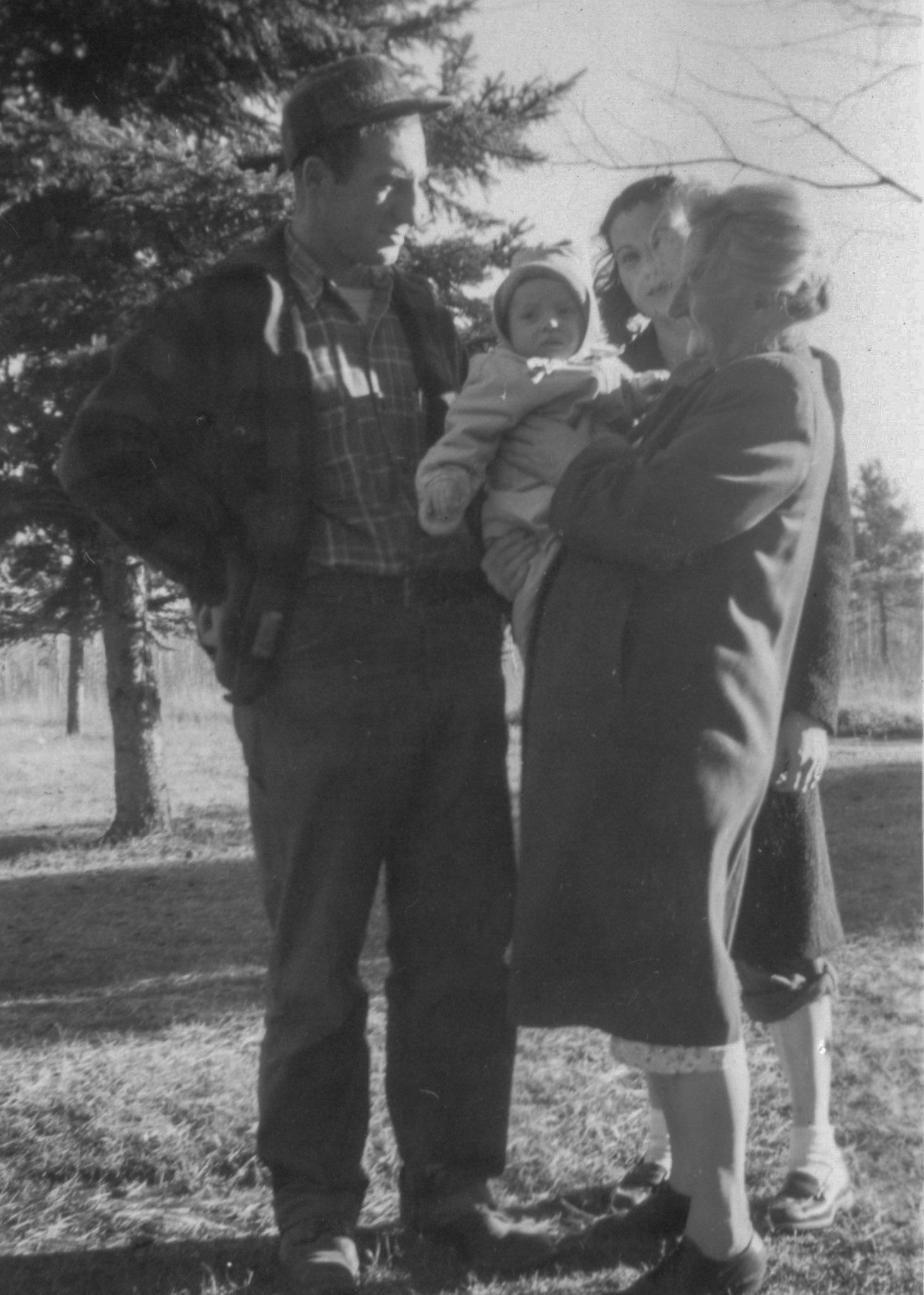 "Dad, Grandma, Grace and Baby John William 2 months old"