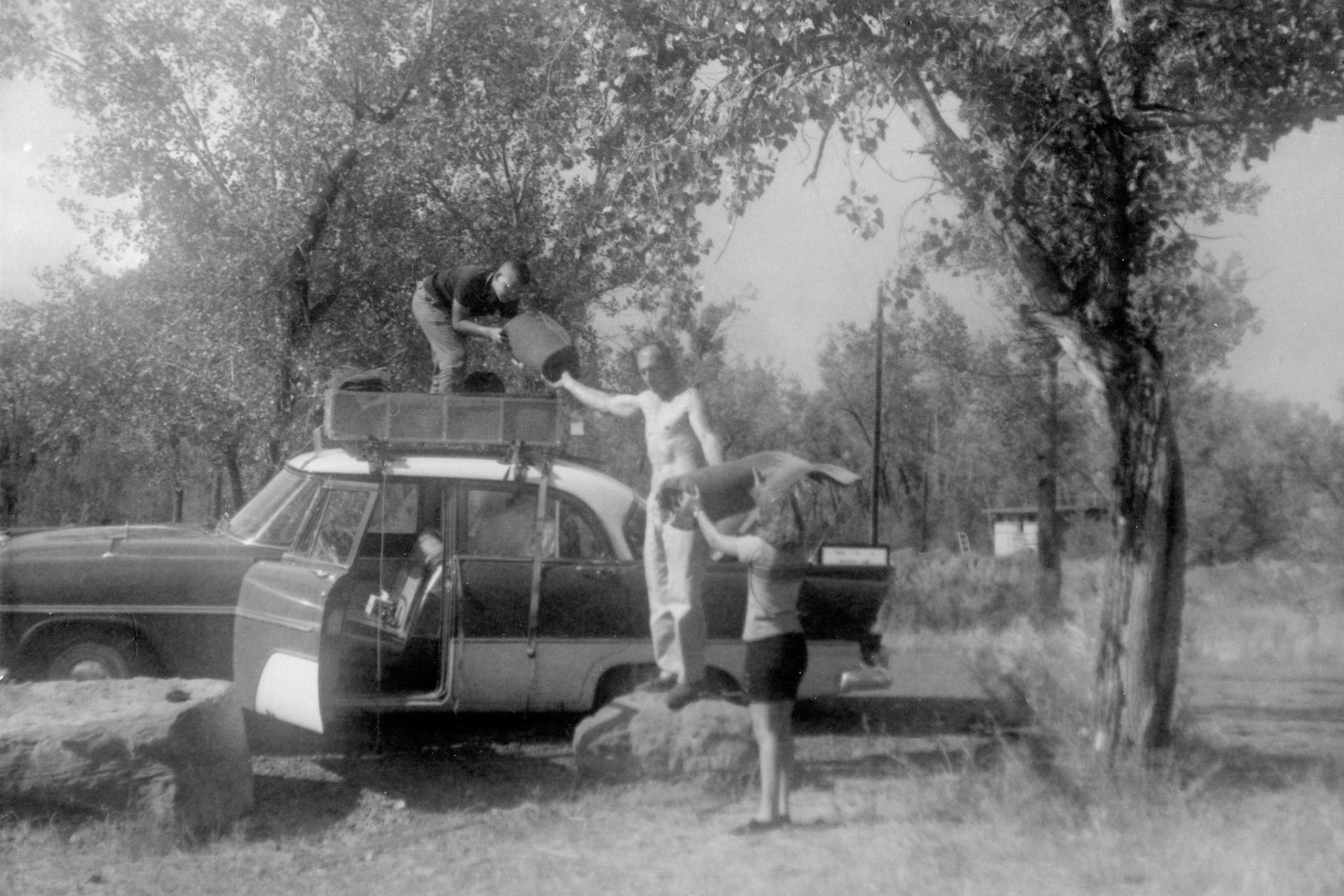 'Joyce & John & Johnny - breaking camp at "Theodore Roosevelt National Park" North Dakota'
