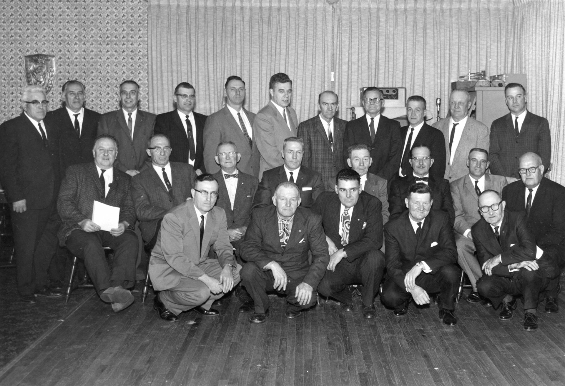 "Sevice Recognition Dinner - Held at the Rainbow on September 30, 1965" (all names on photograph)