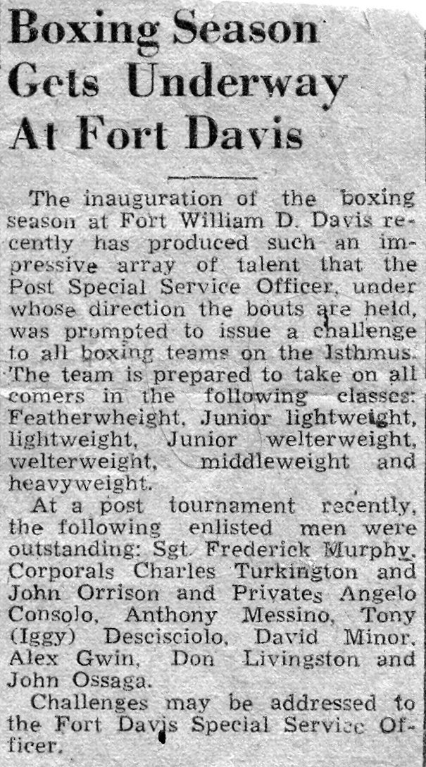 "Boxing Season Gets Underway At Fort Davis"