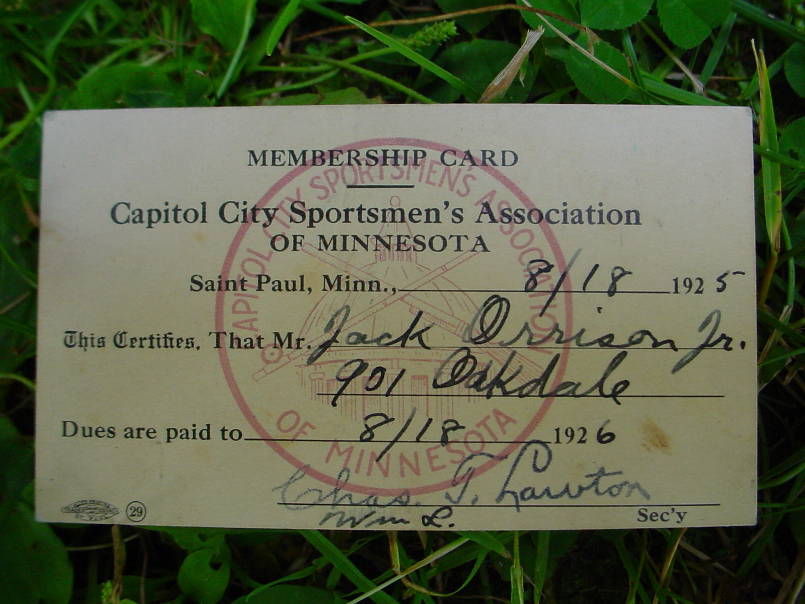 "Capitol City Sportsmen's Association of Minnesota"