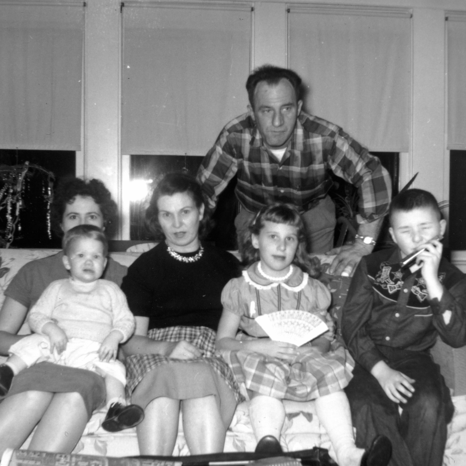 "Barbara Erickson + Del-Ray, Mom, Dad, Joyce & Johnny - 1957"