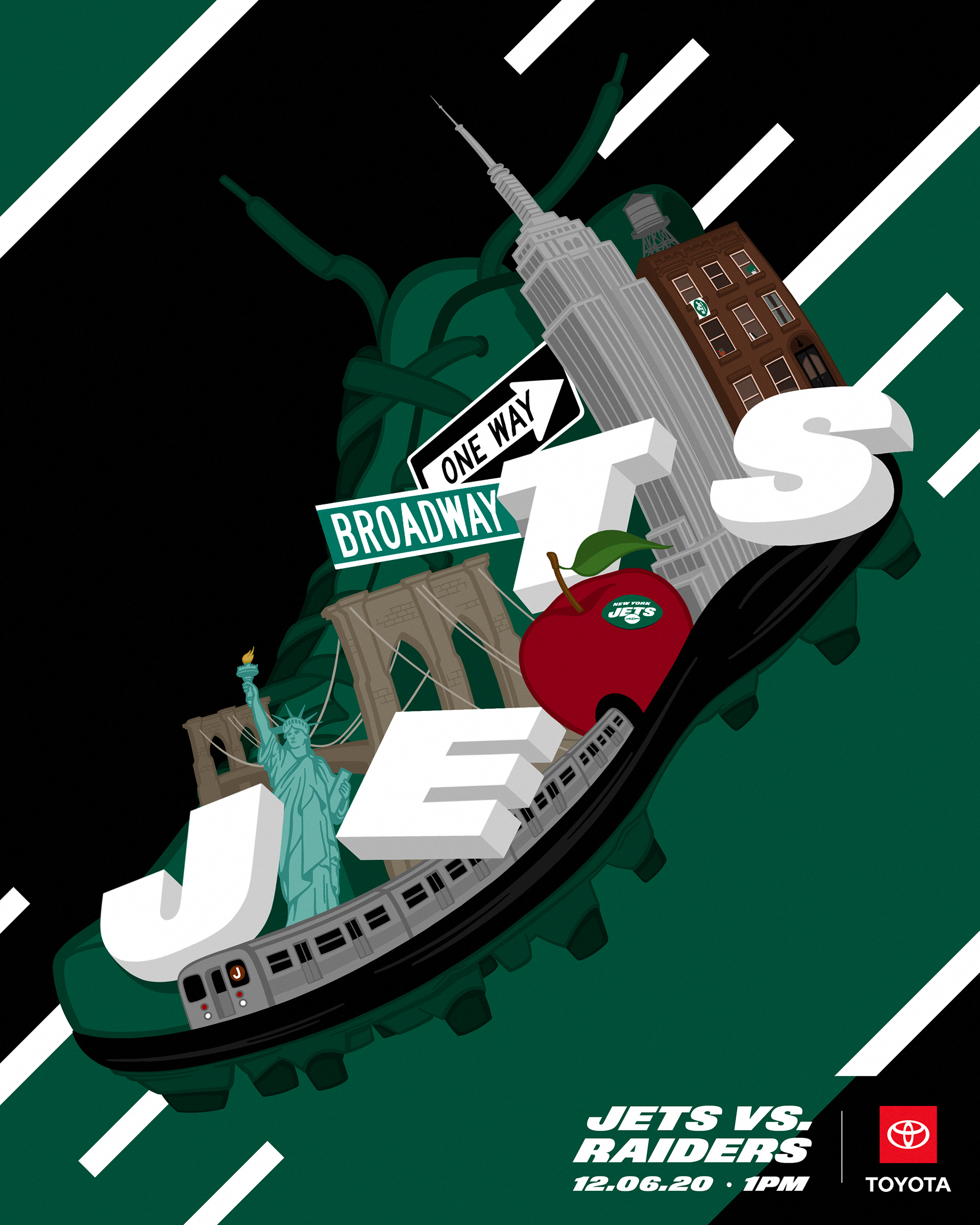 New York Jets on X: Just a taste of last year's gameday poster series.  We're looking for new graphic designers for 2020 