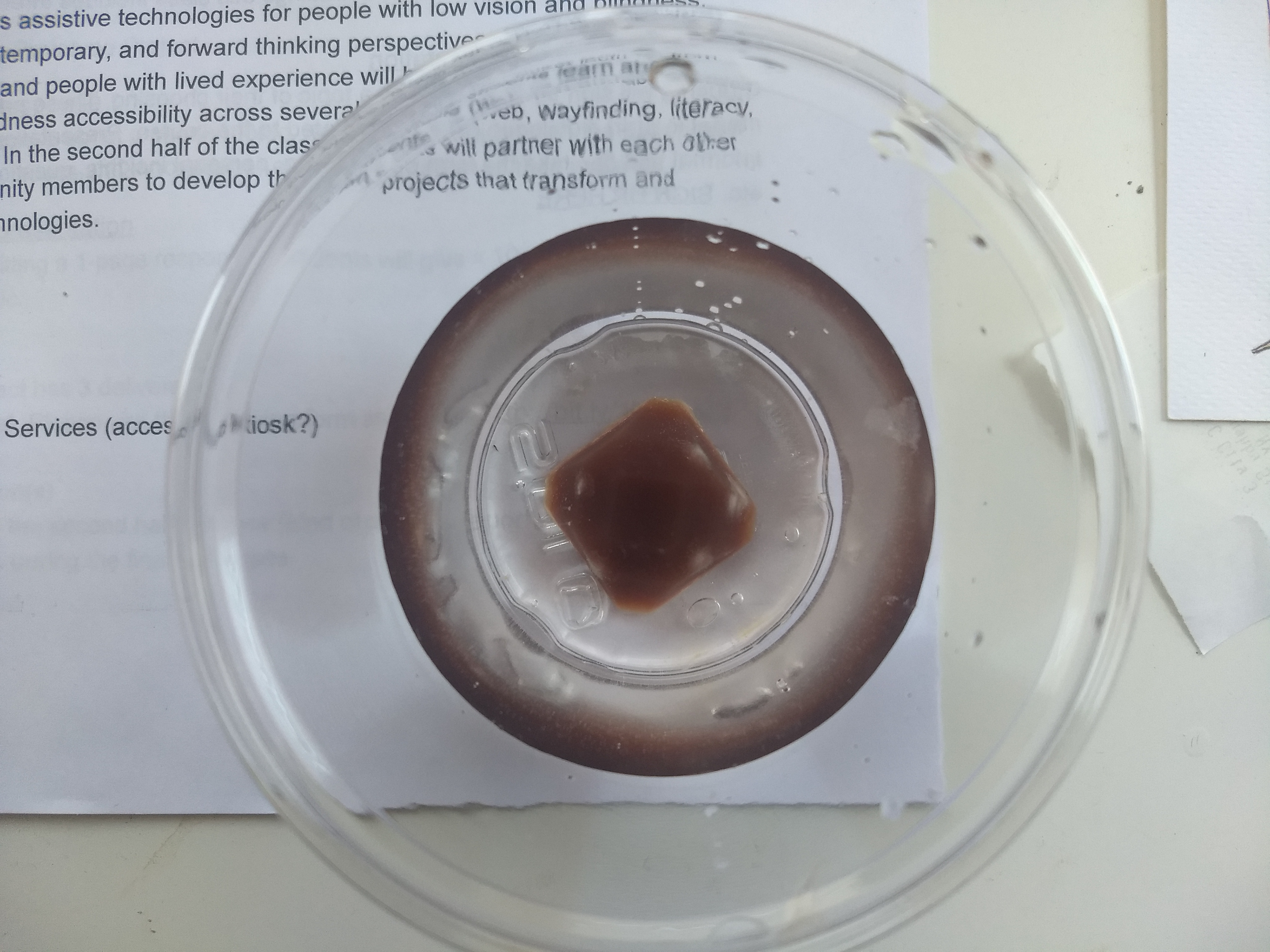 agar + Xanthan gum + blueberry juice for pH marker