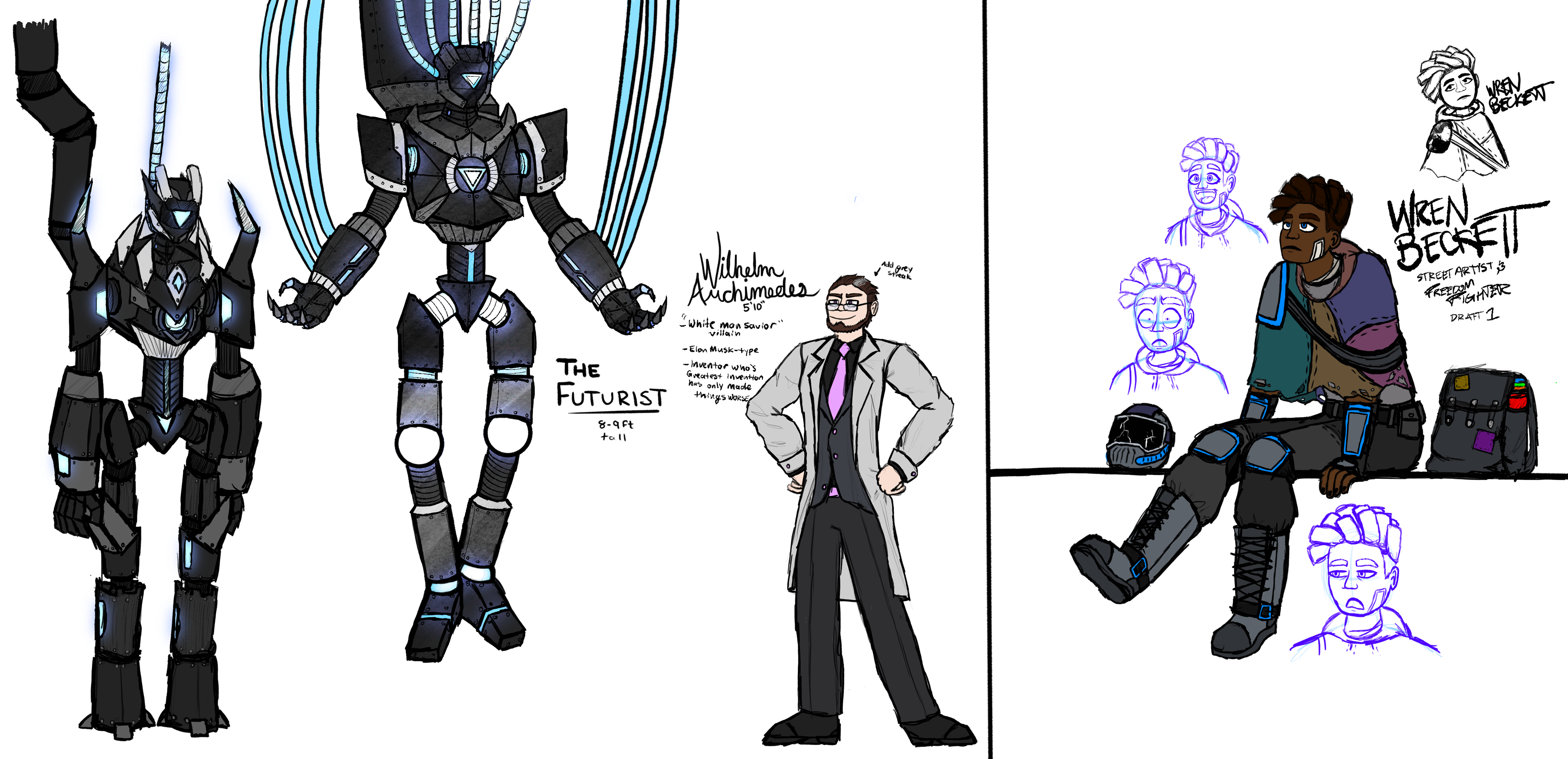 Character Design: Wilhelm and Wren (Procreate, 2024)