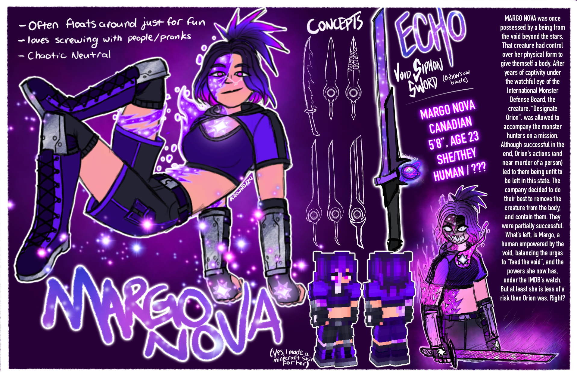 Margo Nova: Reference Sheet (Procreate, 2024)