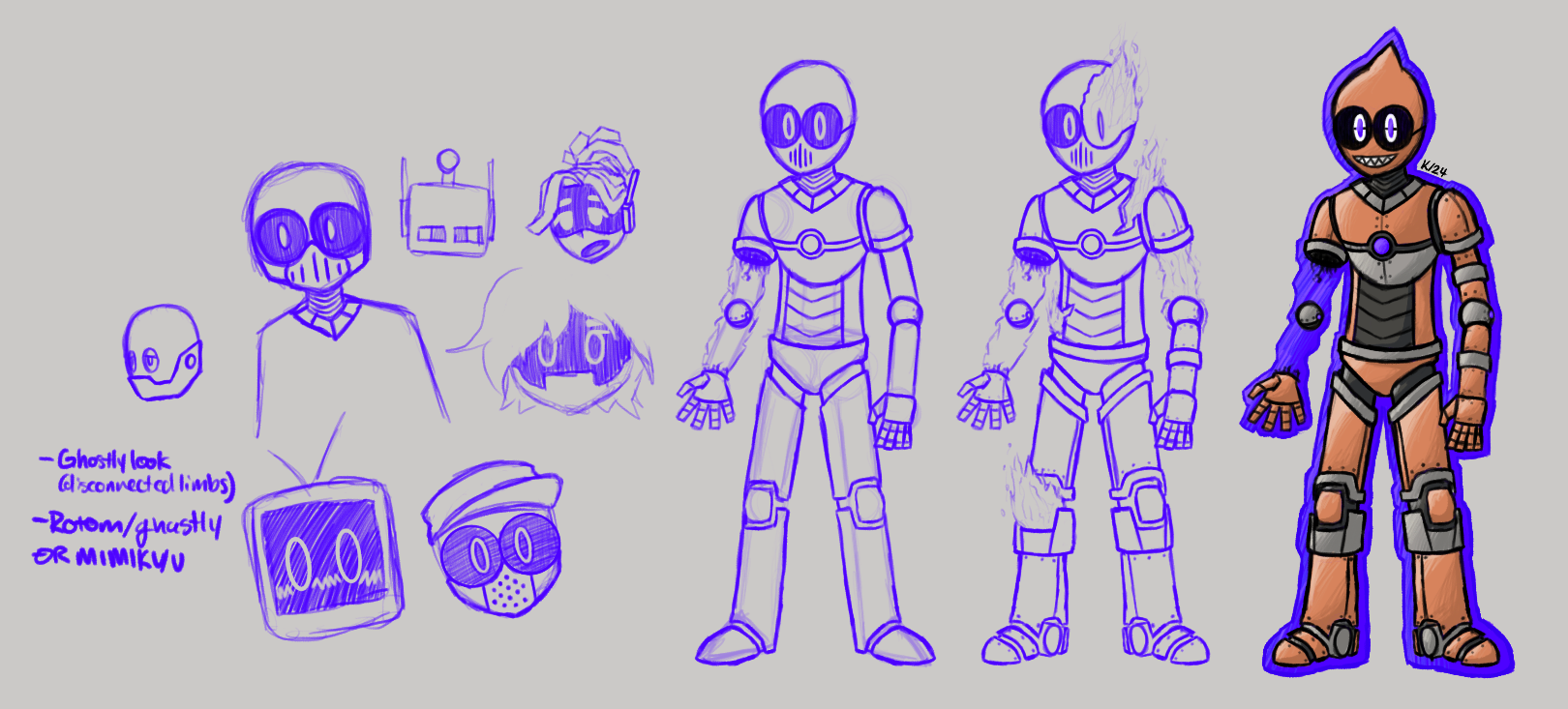 Character Design Progression: Automotom (Procreate, 2024)