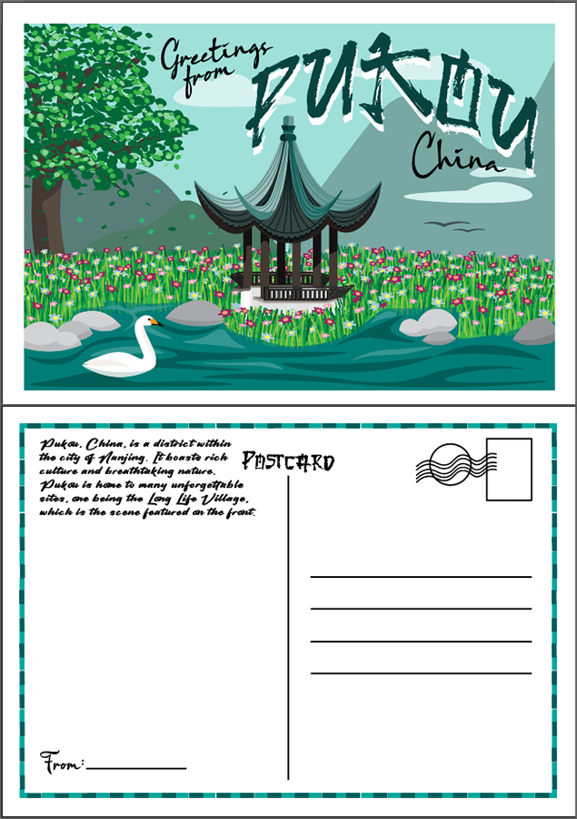 A postcard I drew in Illustrator