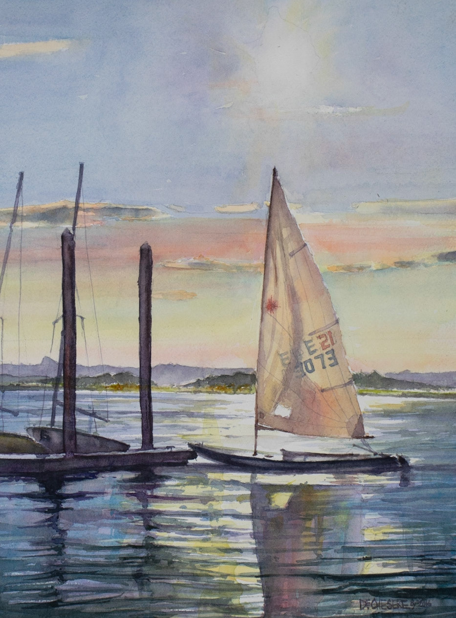 Evening Sail - Watercolor