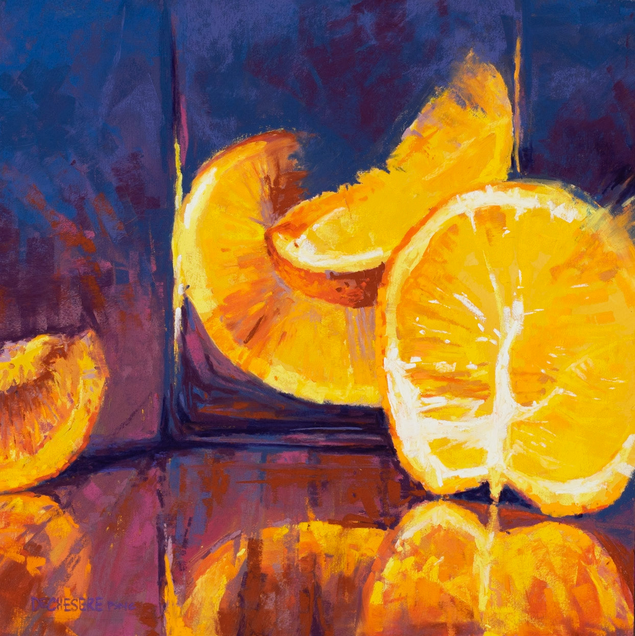 Oranges in Vase - Pastel