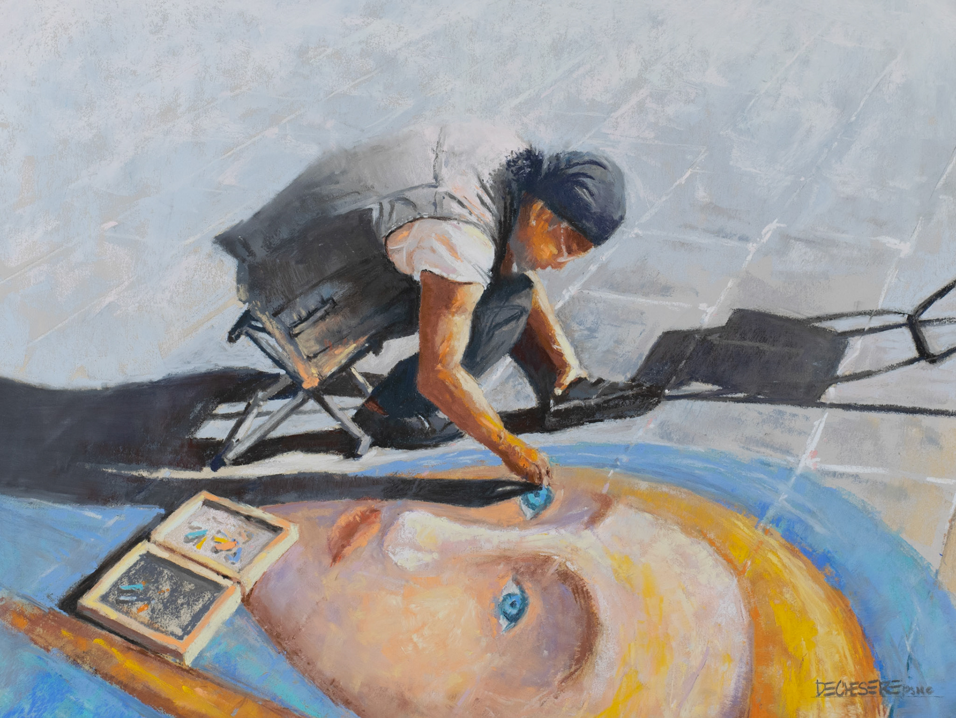 Assisi Street Artist - Pastel