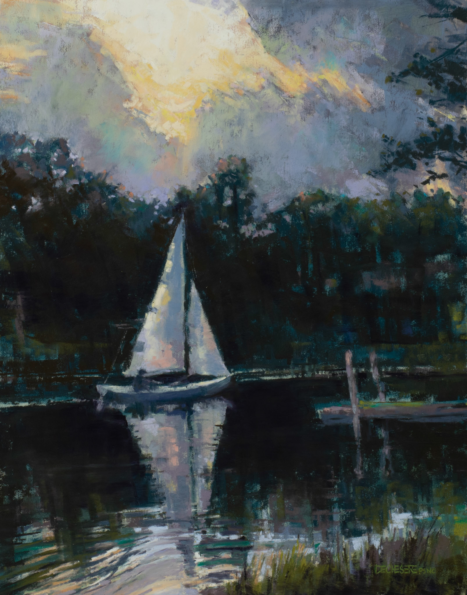 Last Light on Whiskey Creek • Pastel Light on Whiskey Creek