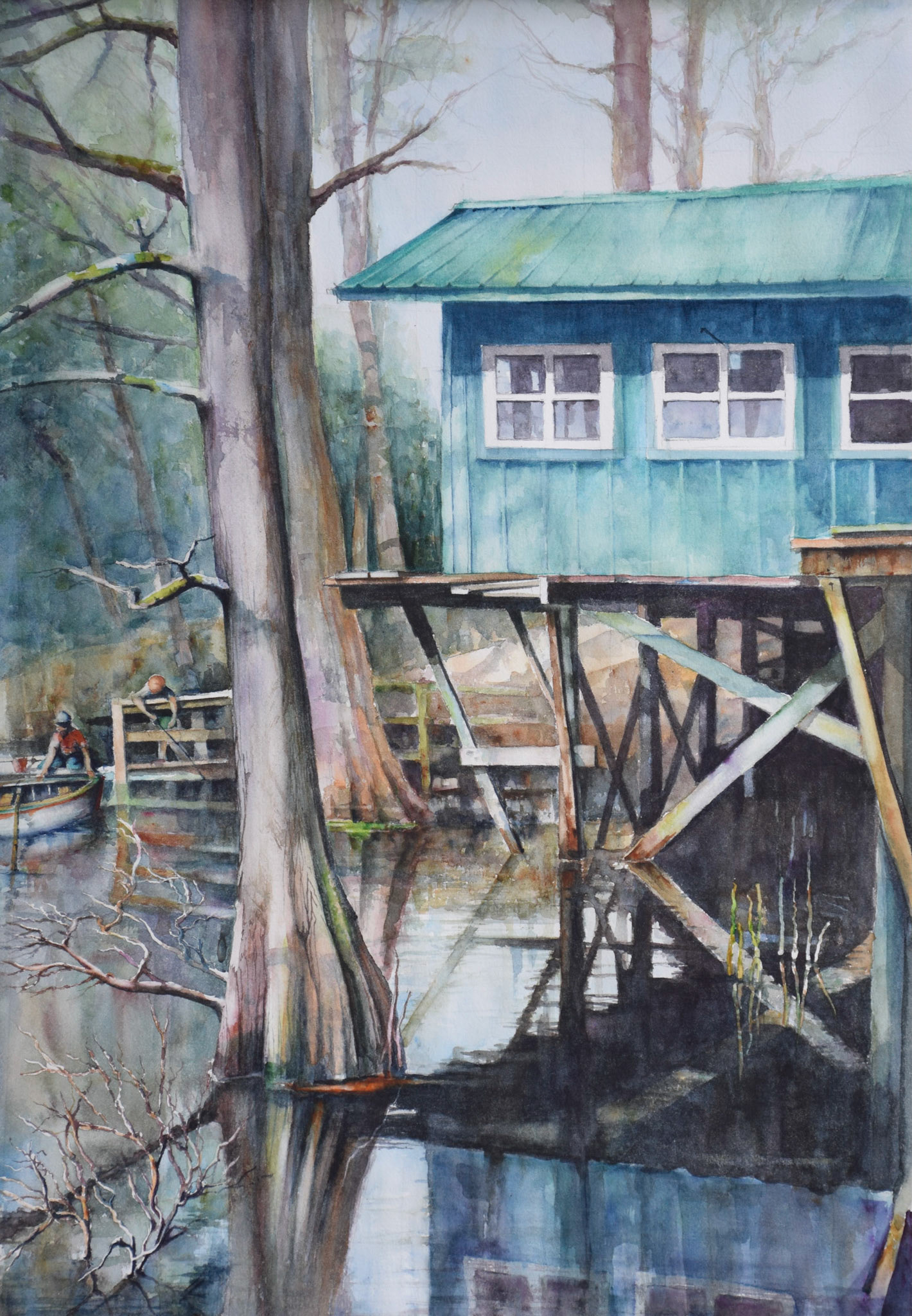 Big Trees, Small Boys - Watercolor