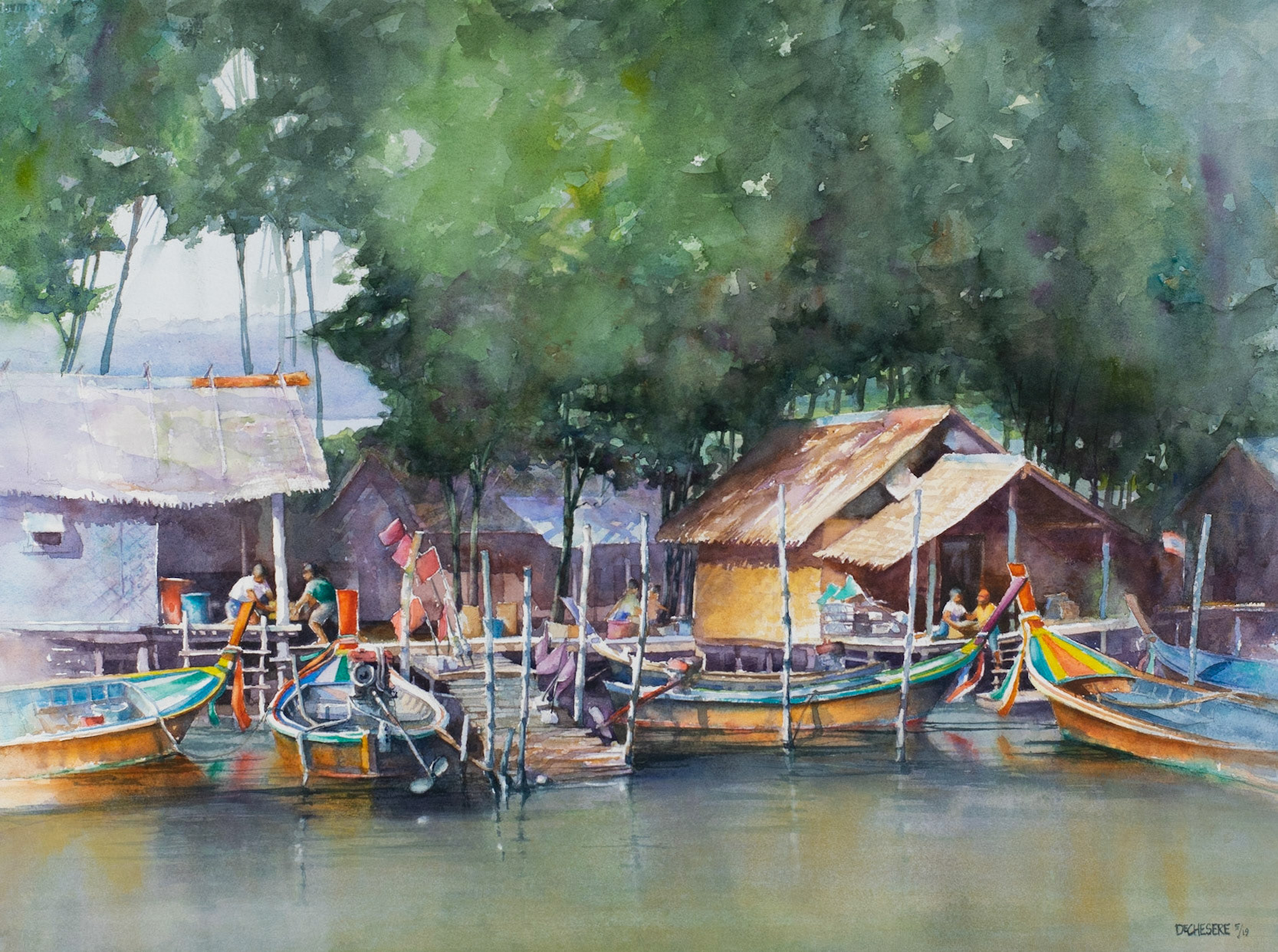 Longtail Fleet - Watercolor