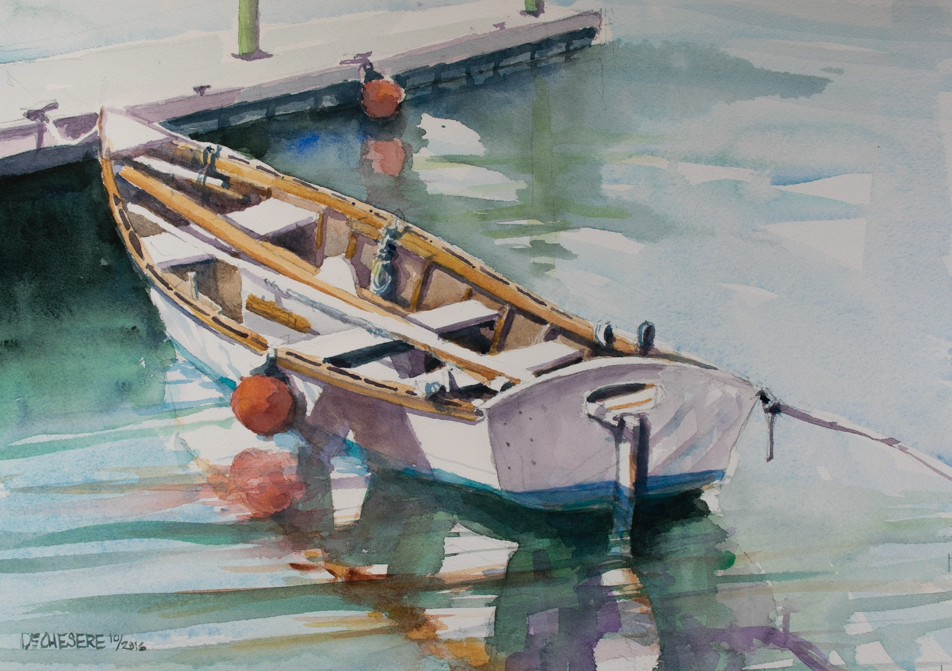 Sailing Skiff - Watercolor