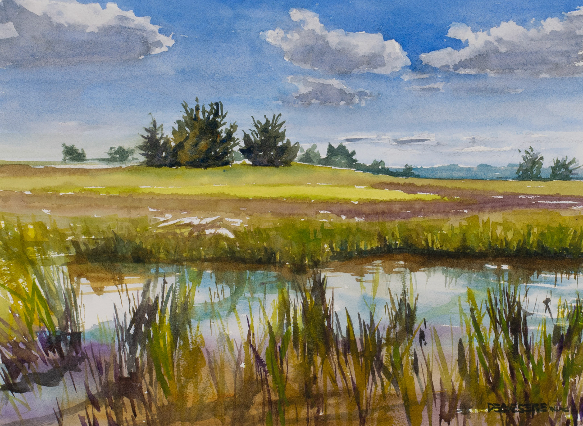 Masonboro Island Reflections - Pastel