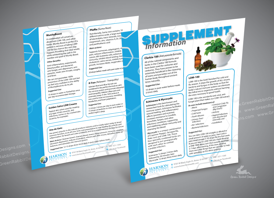 Supplement Product Menu Flyer
