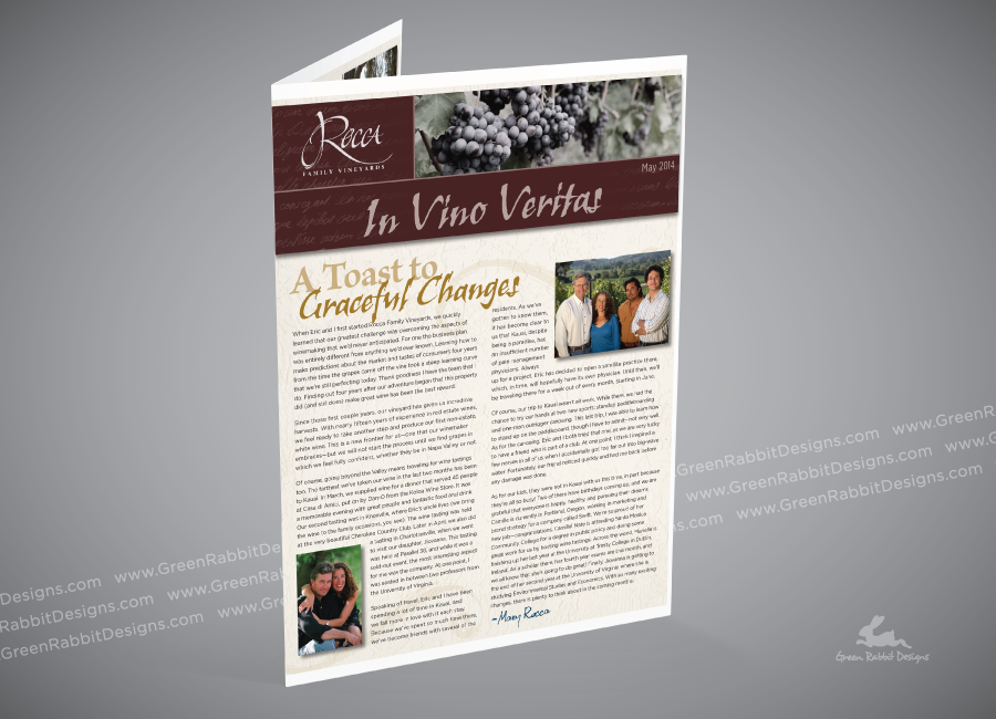 Monthly Newsletter for Family Vineyard