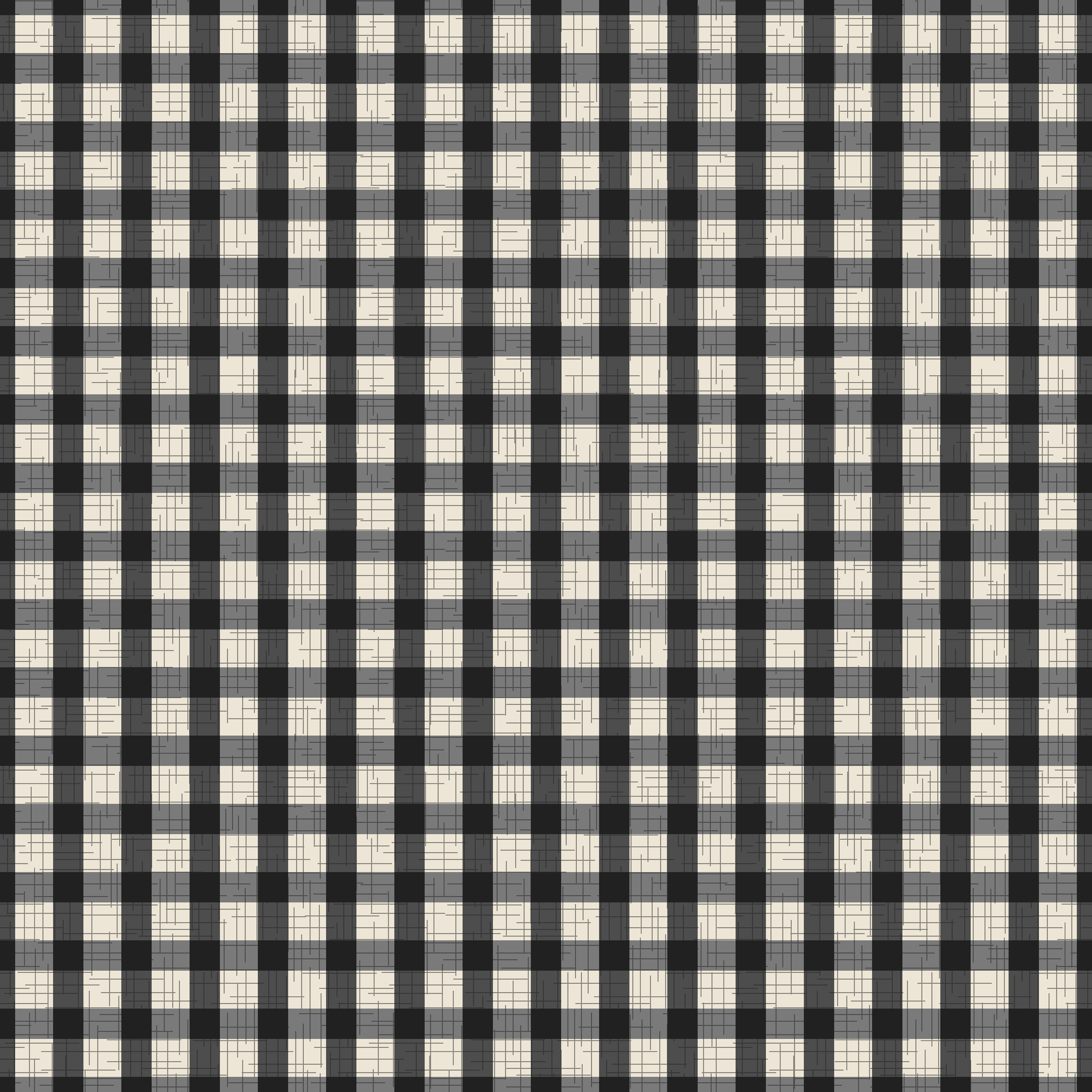 CRD00169 Gingham Plaid Black Mountain and Panna Cotta Coordinate for East Fork: Night Swim and Molasses by Claudia Roberts | CR Pattern Designs © All Rights Reserved