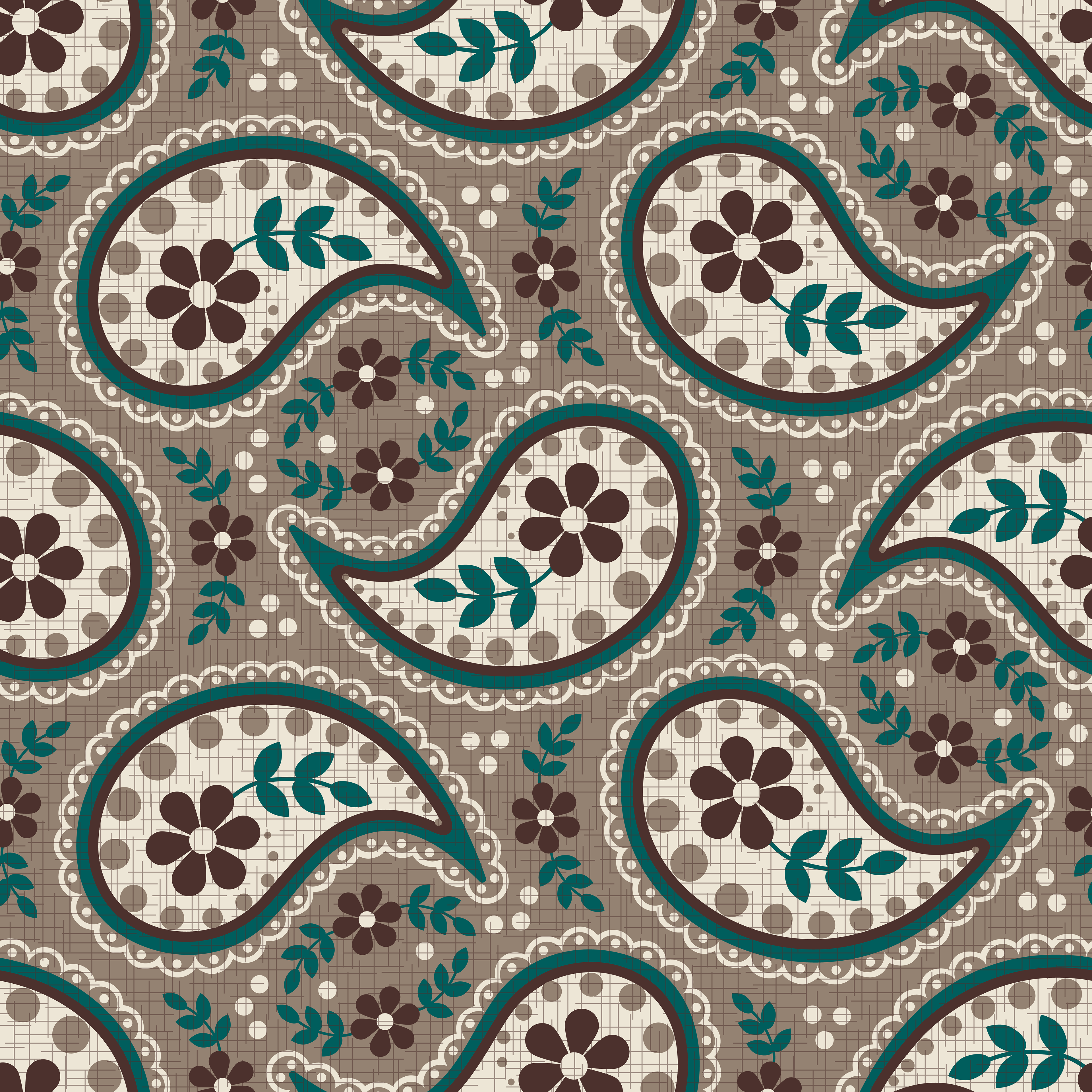 CRD00161 Paisley Floral Coordinate for East Fork: Night Swim and Molasses by Claudia Roberts | CR Pattern Designs © All Rights Reserved