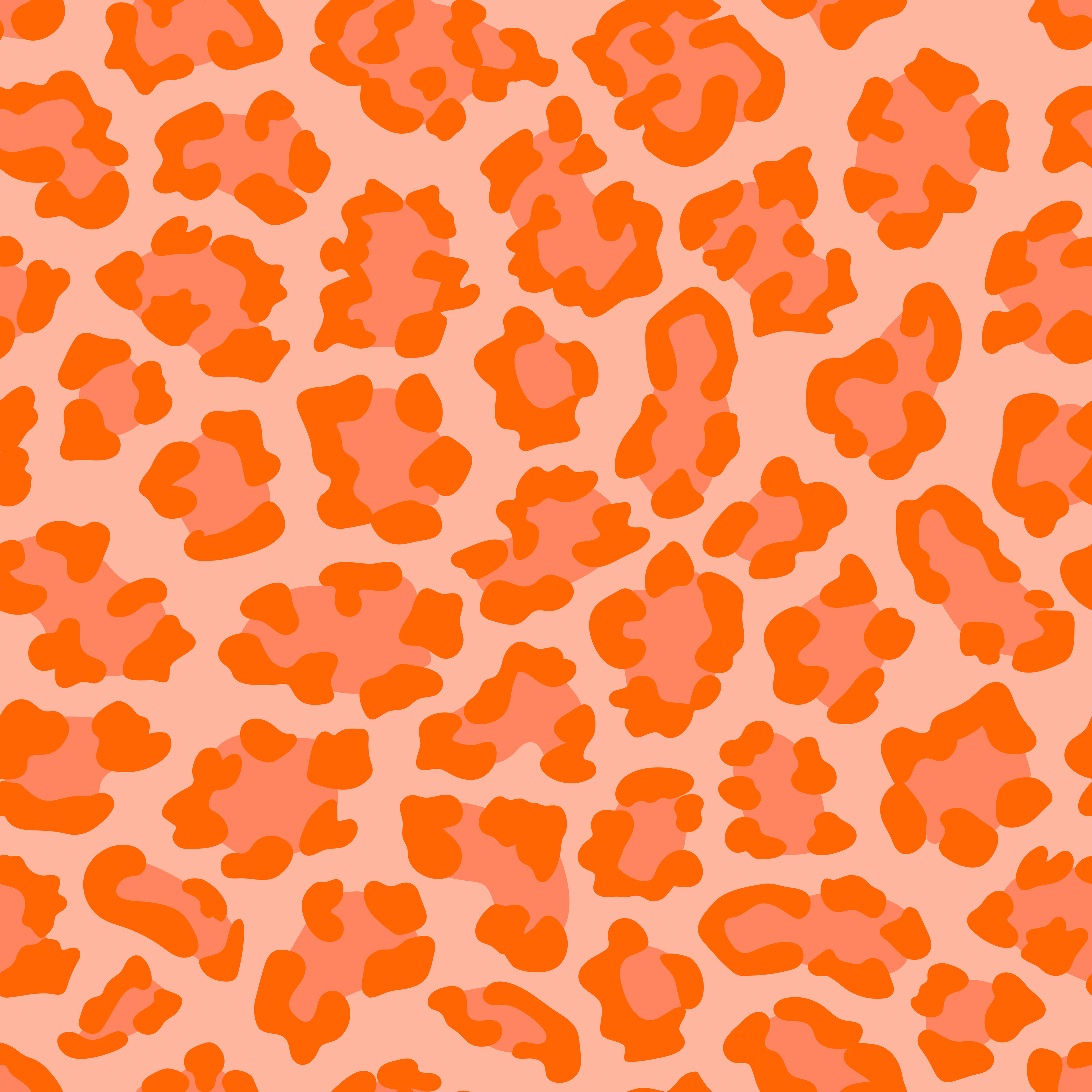 CRD00016 Bright Orange Leopard Print Tone on Tone Pattern by Claudia Roberts | CR Pattern Designs © All Rights Reserved