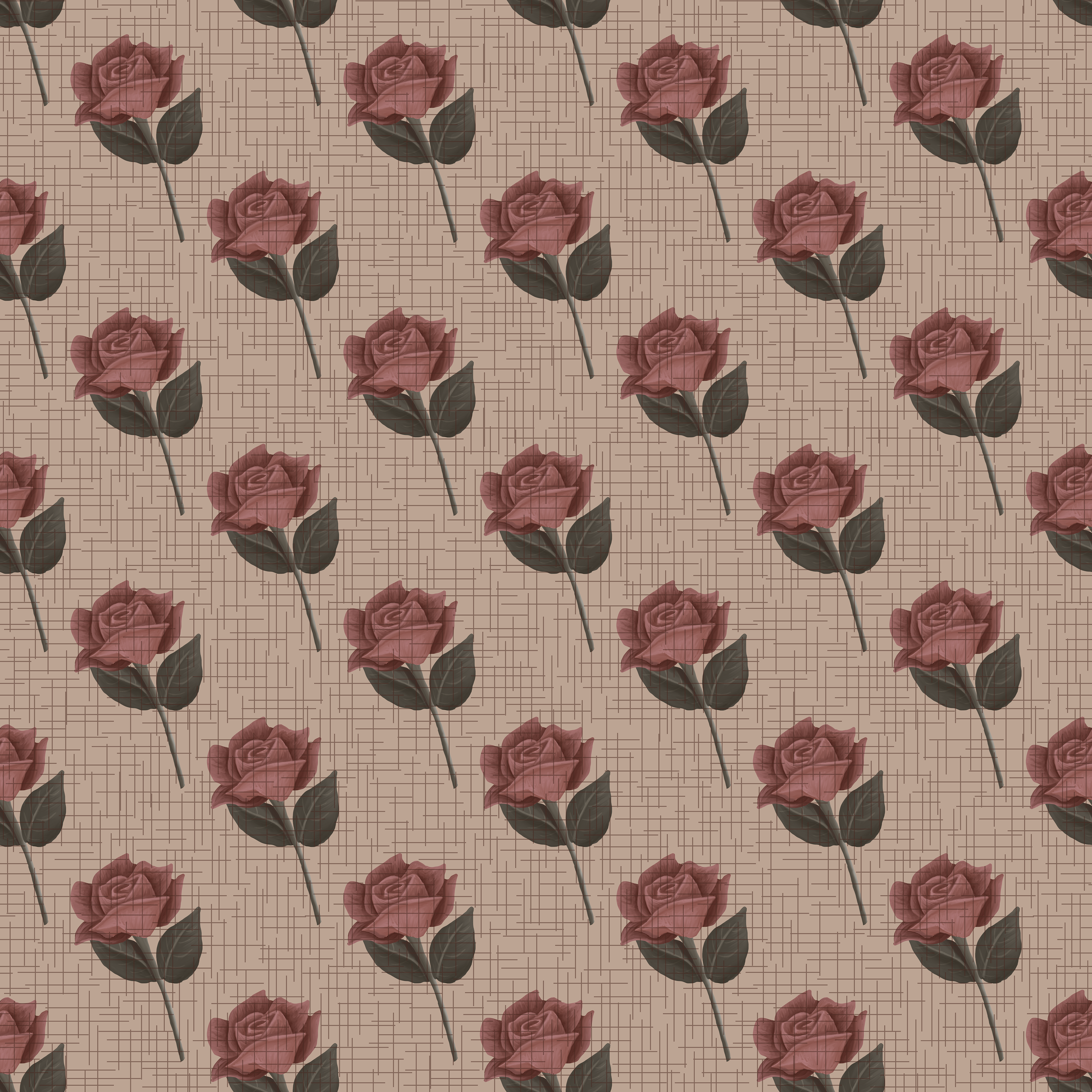 CRD00199 Cottagecore Rose Light Background by Claudia Roberts | CR Pattern Designs © All Rights Reserved