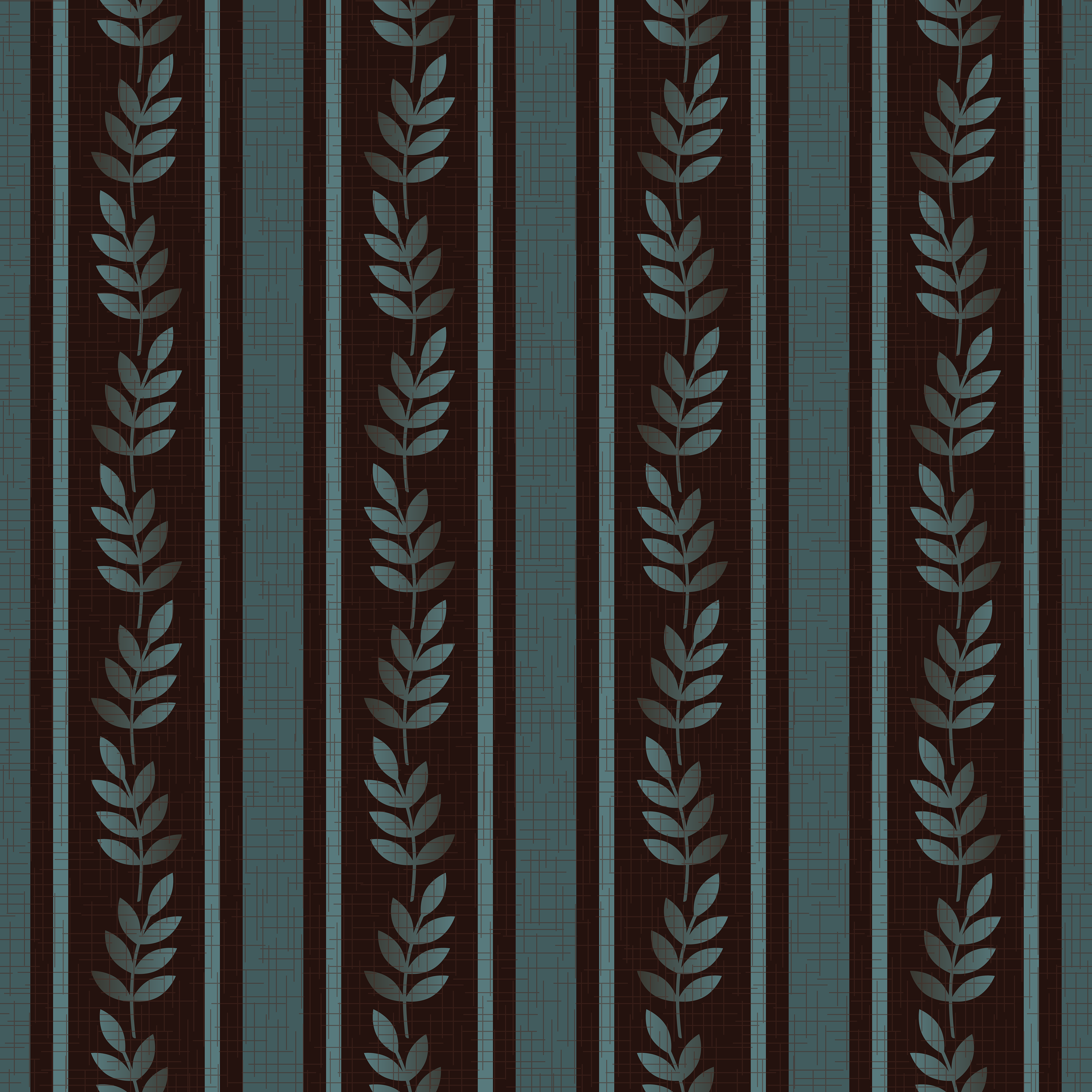 CRD00208 Cottagecore Stripe Teal Dark Background by Claudia Roberts | CR Pattern Designs © All Rights Reserved