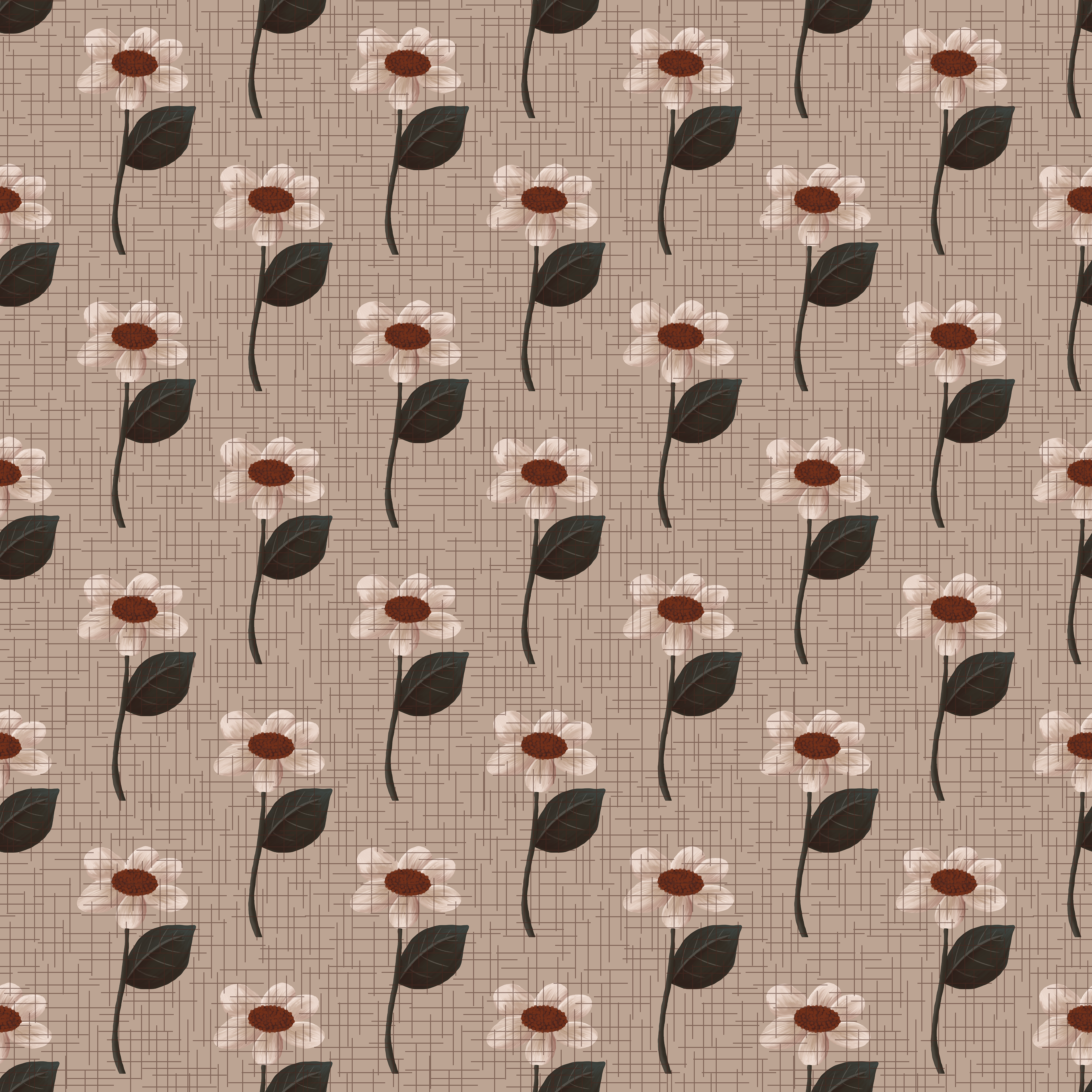 CRD00197 Cottagecore Daisy Light Background by Claudia Roberts | CR Pattern Designs © All Rights Reserved