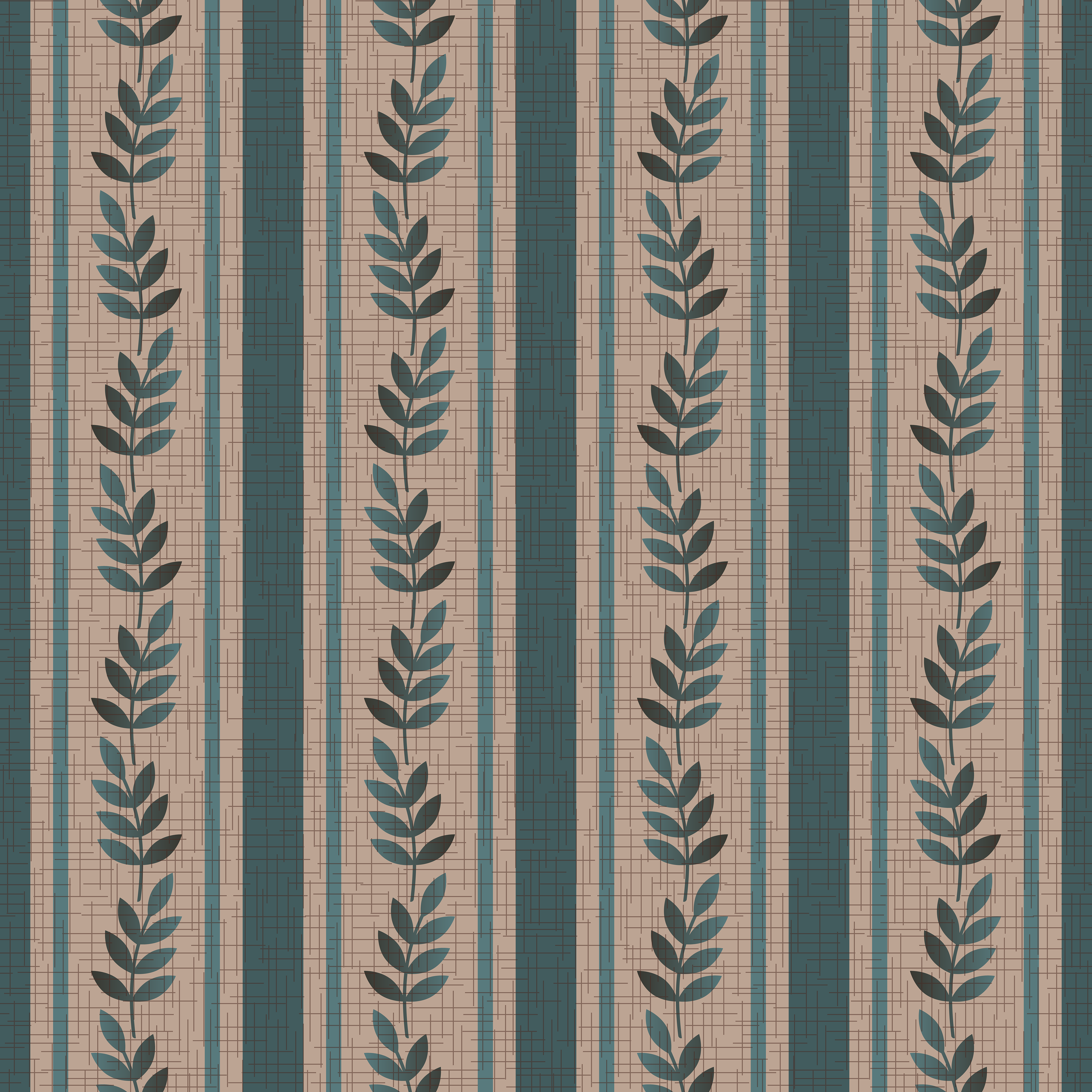 CRD00209 Cottagecore Stripe Teal Light Background by Claudia Roberts | CR Pattern Designs © All Rights Reserved