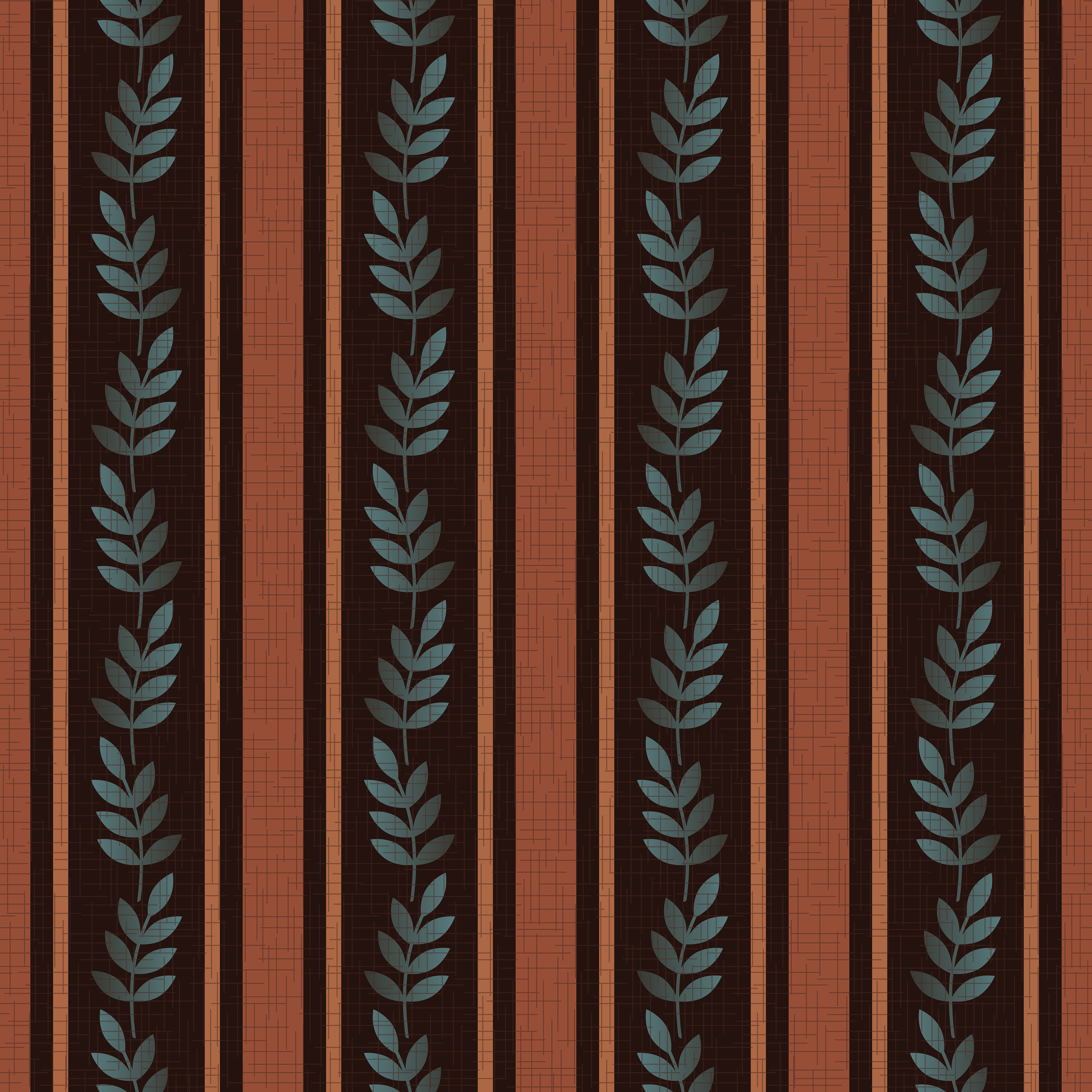 CRD00202 Cottagecore Stripe Burnt Orange Dark Background by Claudia Roberts | CR Pattern Designs © All Rights Reserved