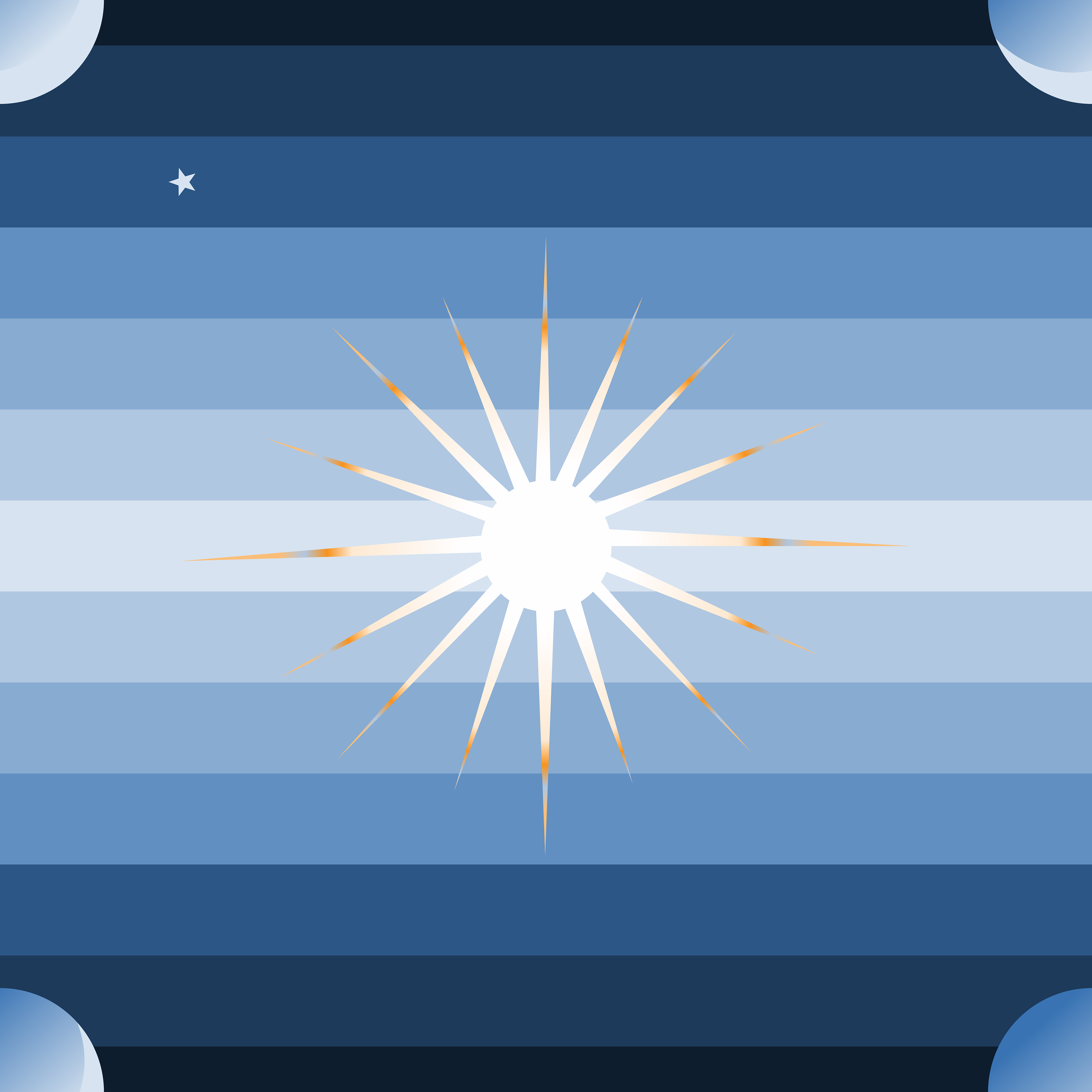 CRD00186 Apricity Sun Moon and Star Gradient Blue Stripe by Claudia Roberts | CR Pattern Designs © All Rights Reserved
