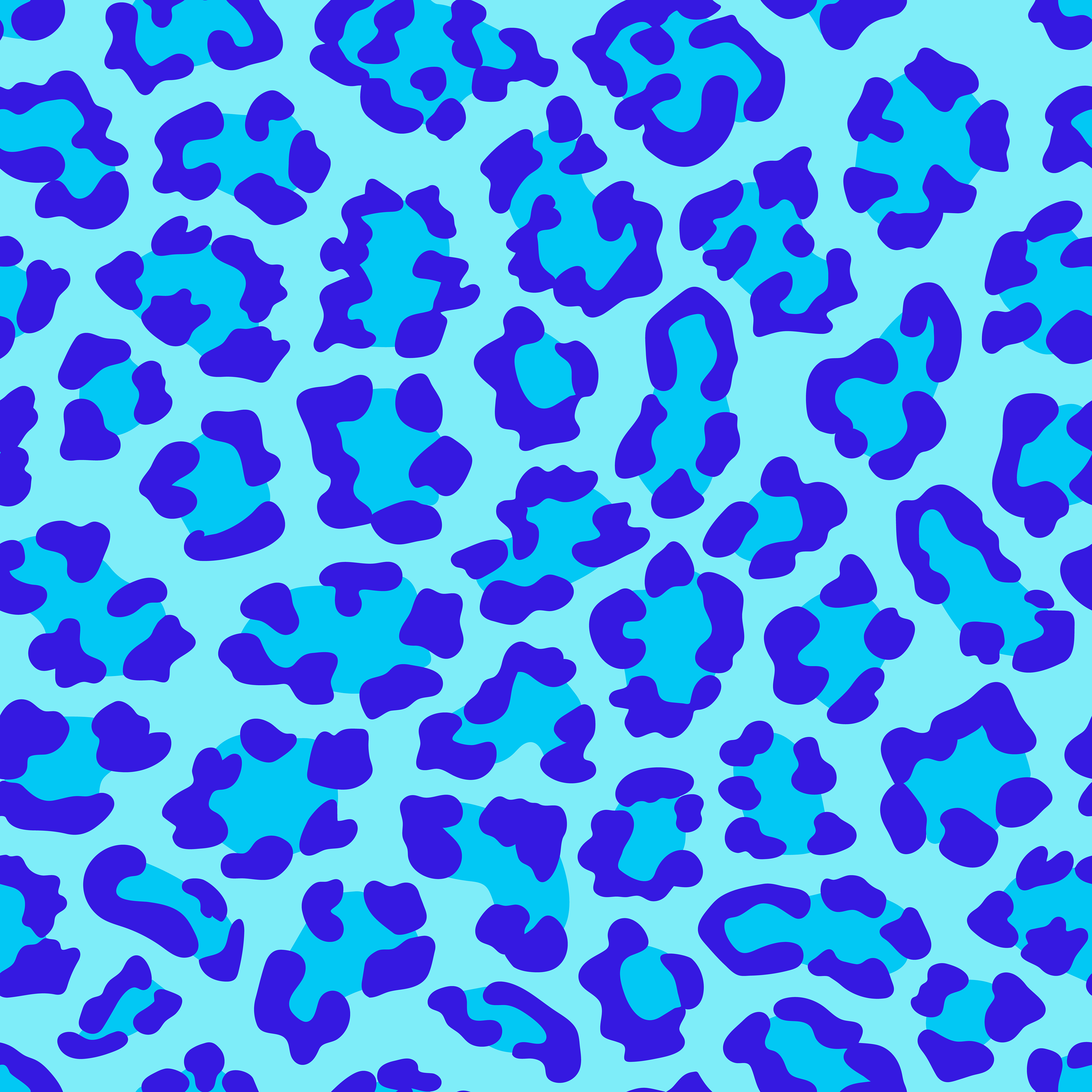 CRD00019 Royal Blue and Turquoise Tone on Tone Leopard Print Pattern by Claudia Roberts | CR Pattern Designs © All Rights Reserved