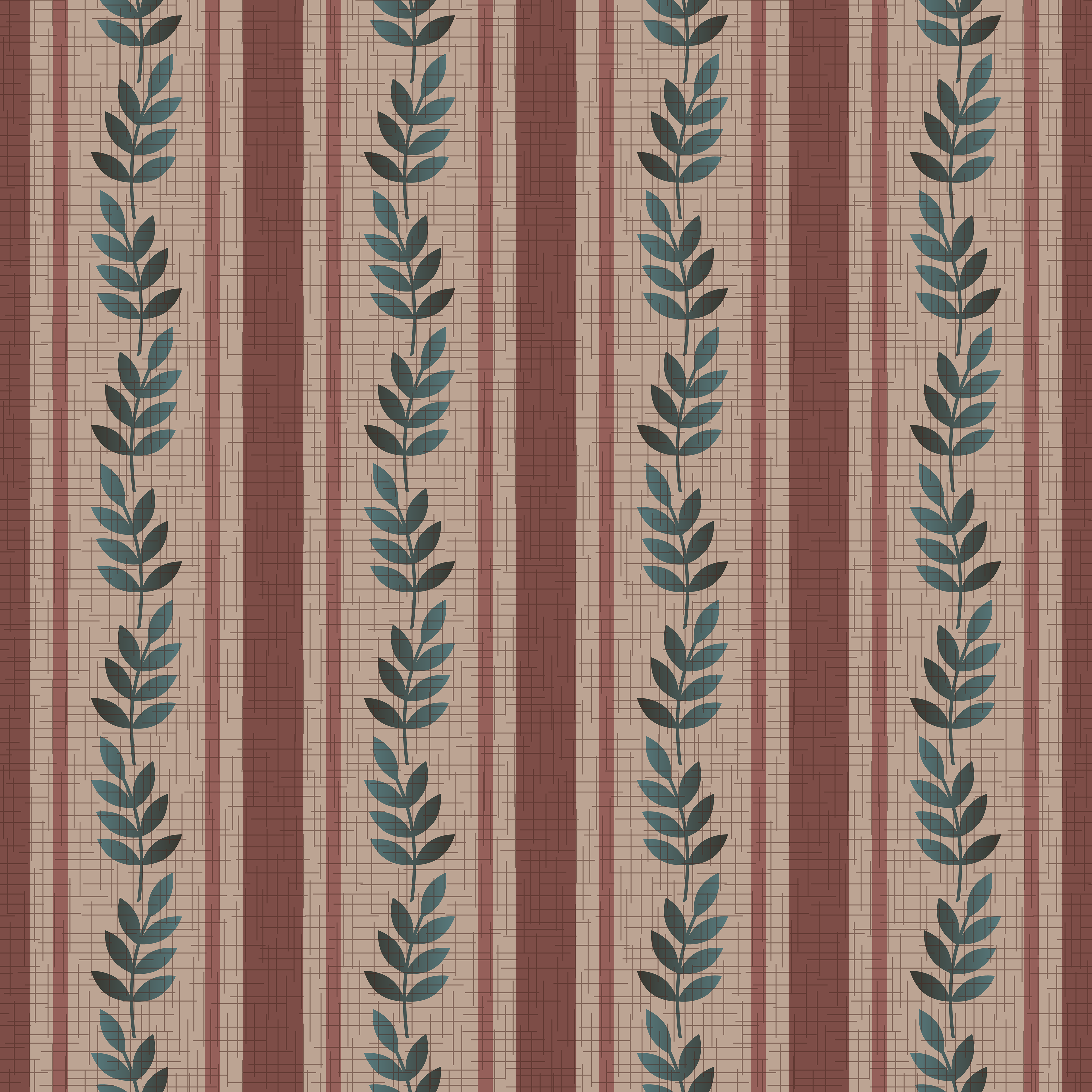CRD00207 Cottagecore Stripe Rose Light Background by Claudia Roberts | CR Pattern Designs © All Rights Reserved