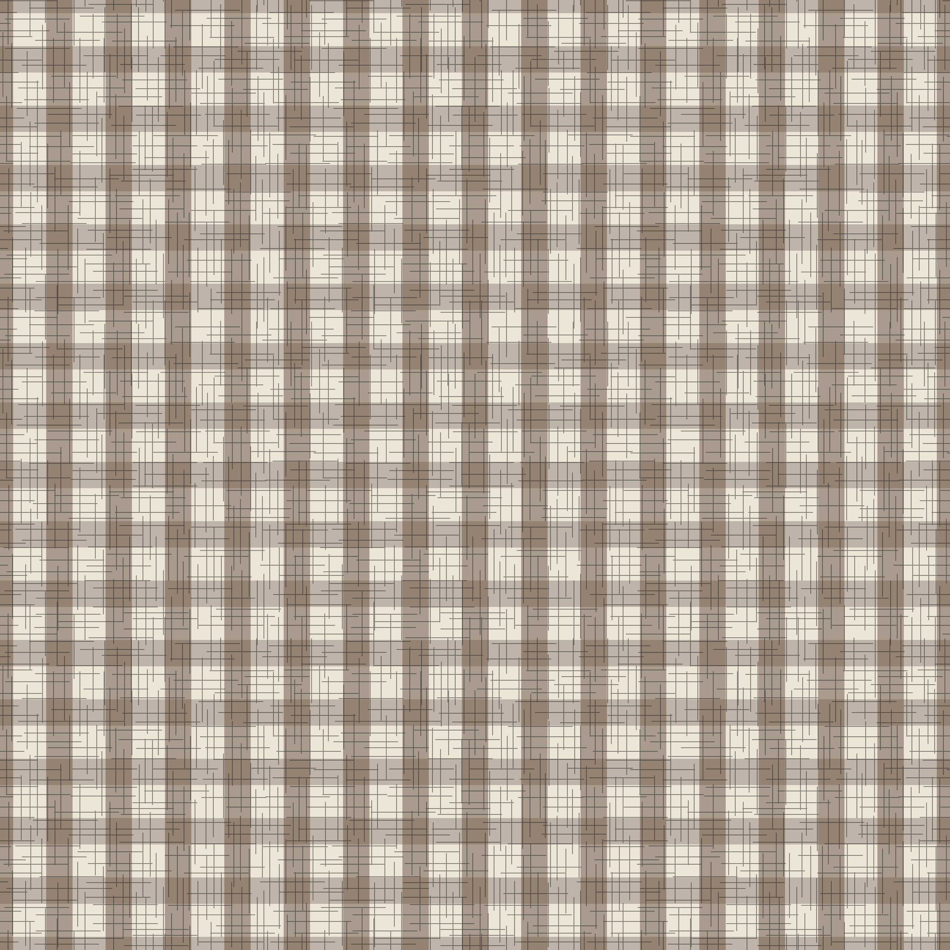 CRD00165 Gingham Plaid Morel and Panna Cotta Coordinate for East Fork: Night Swim and Molasses by Claudia Roberts | CR Pattern Designs © All Rights Reserved