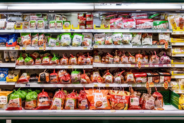 Local supermarket kimchi section