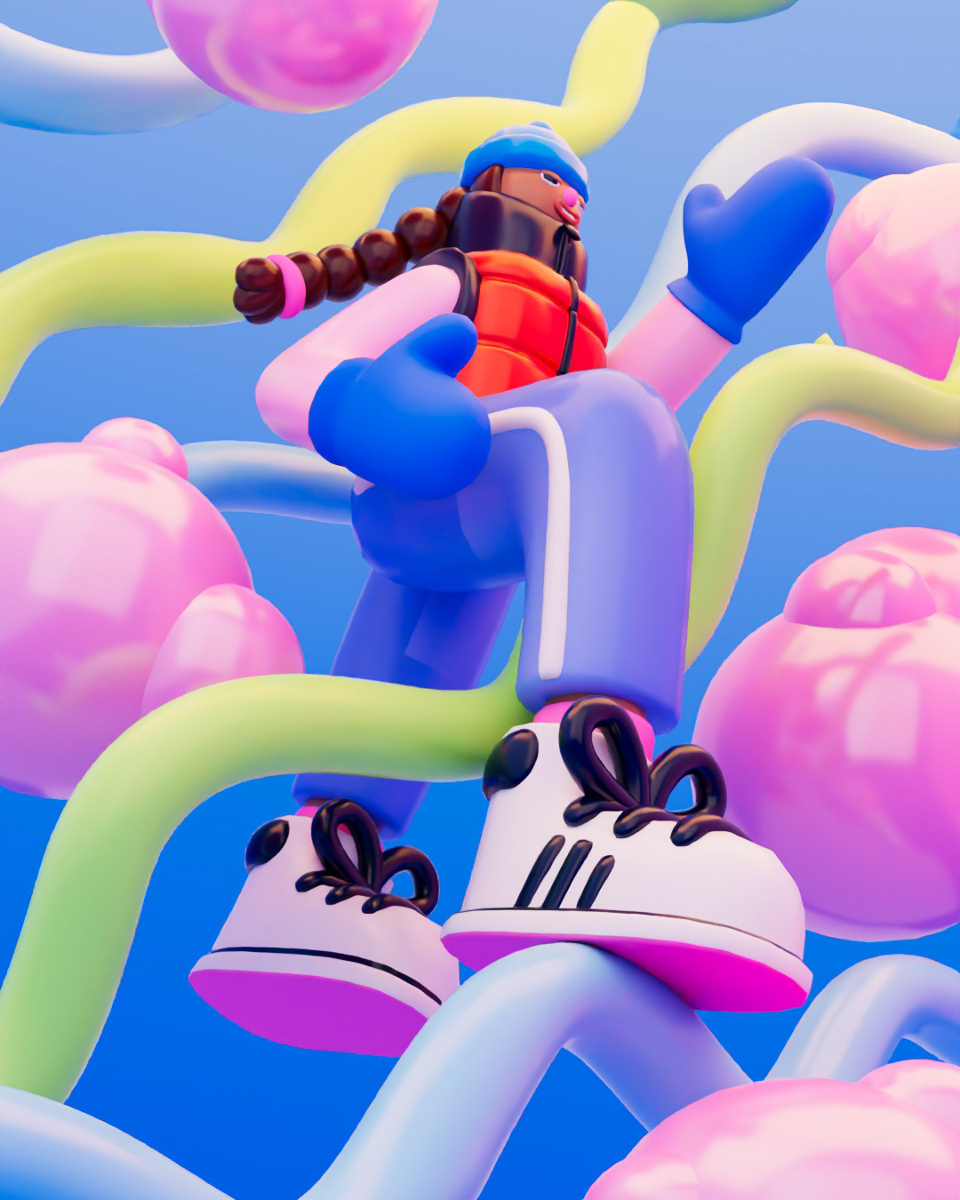 Composition with color test
