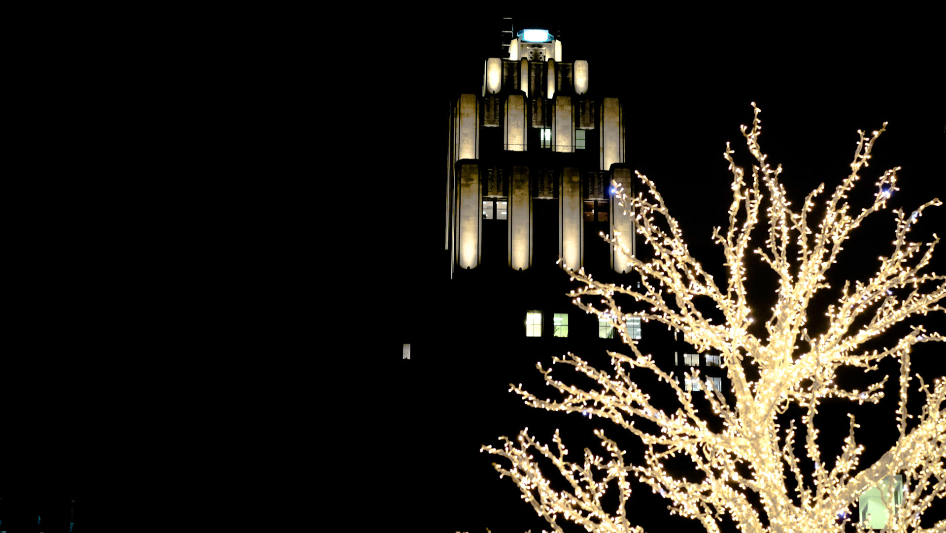 montreal, vieux montreal, noel, ville, soir, night, city lights, old montreal