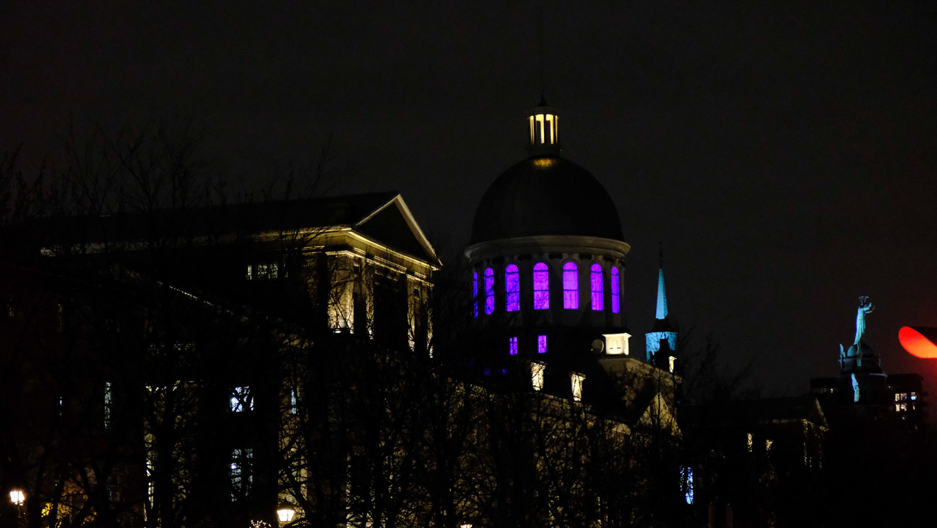 montreal, vieux montreal, noel, ville, soir, night, city lights, old montreal