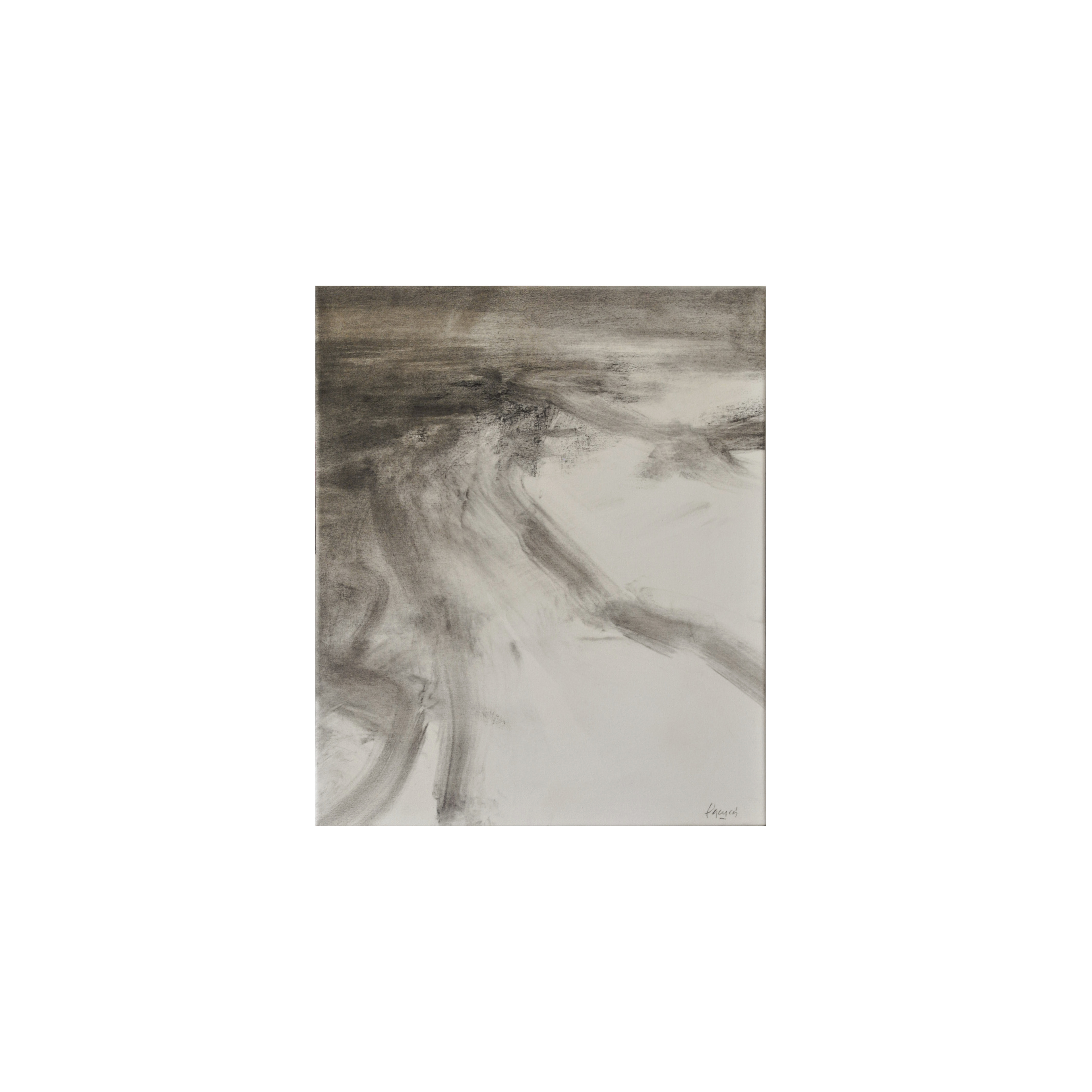 Trazos 1. 50x60 cm. Carbonilla sobre tela. 2025