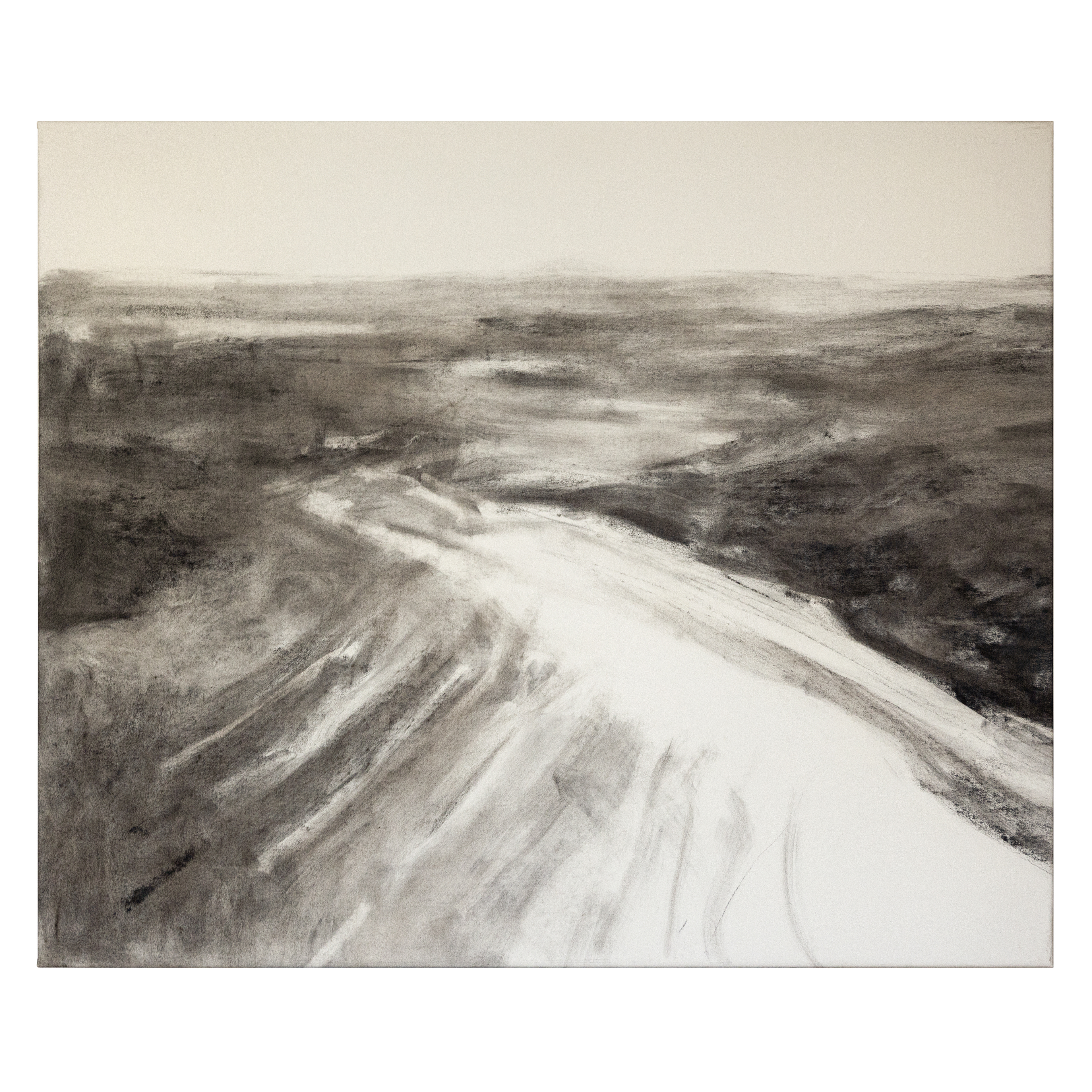 Frontera. 120x100 cm. Carbonilla sobre tela. 2024