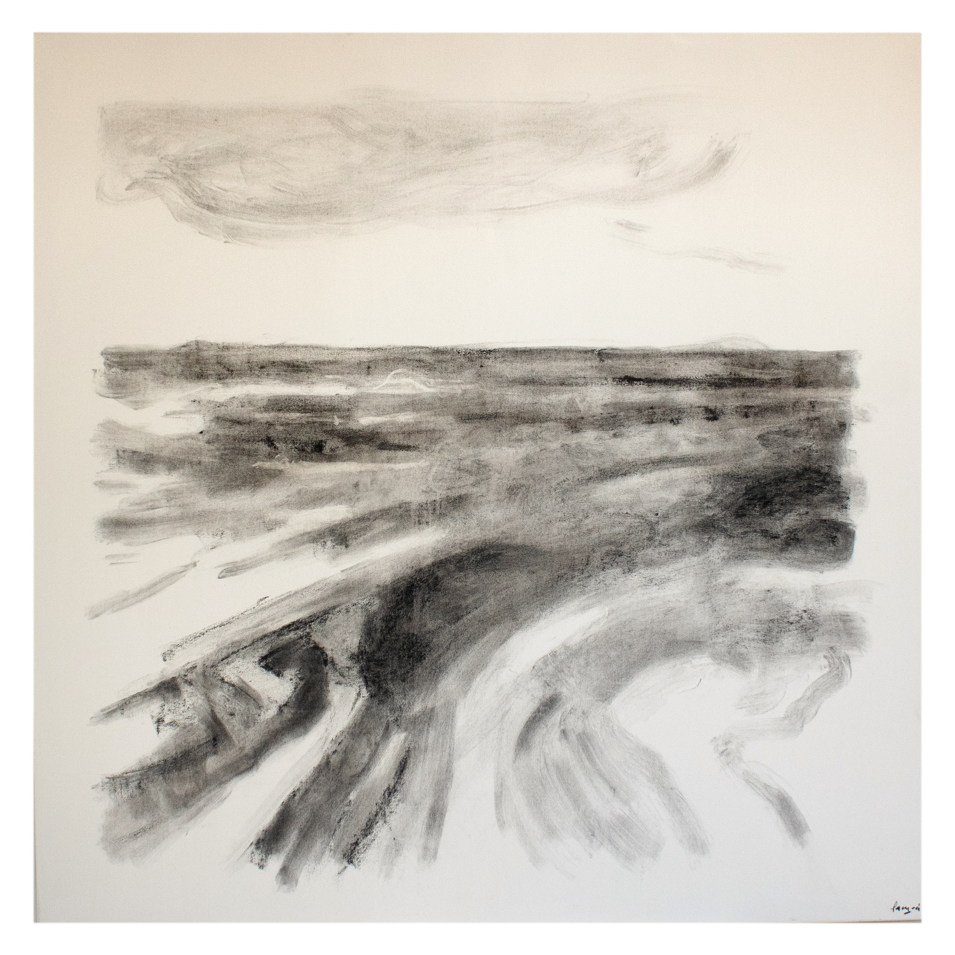 Sin título. 120x120 cm. Carbonilla sobre tela. 2024