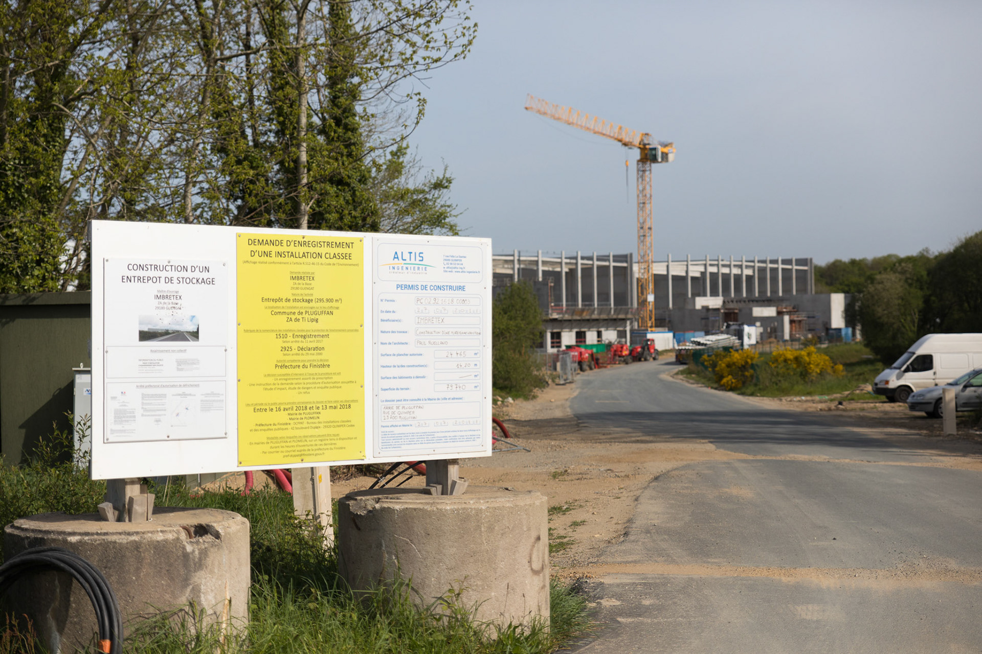 Le chantier Imbretex à Pluguffan dans la zone de Ti Lipig le 6 mai 2019.