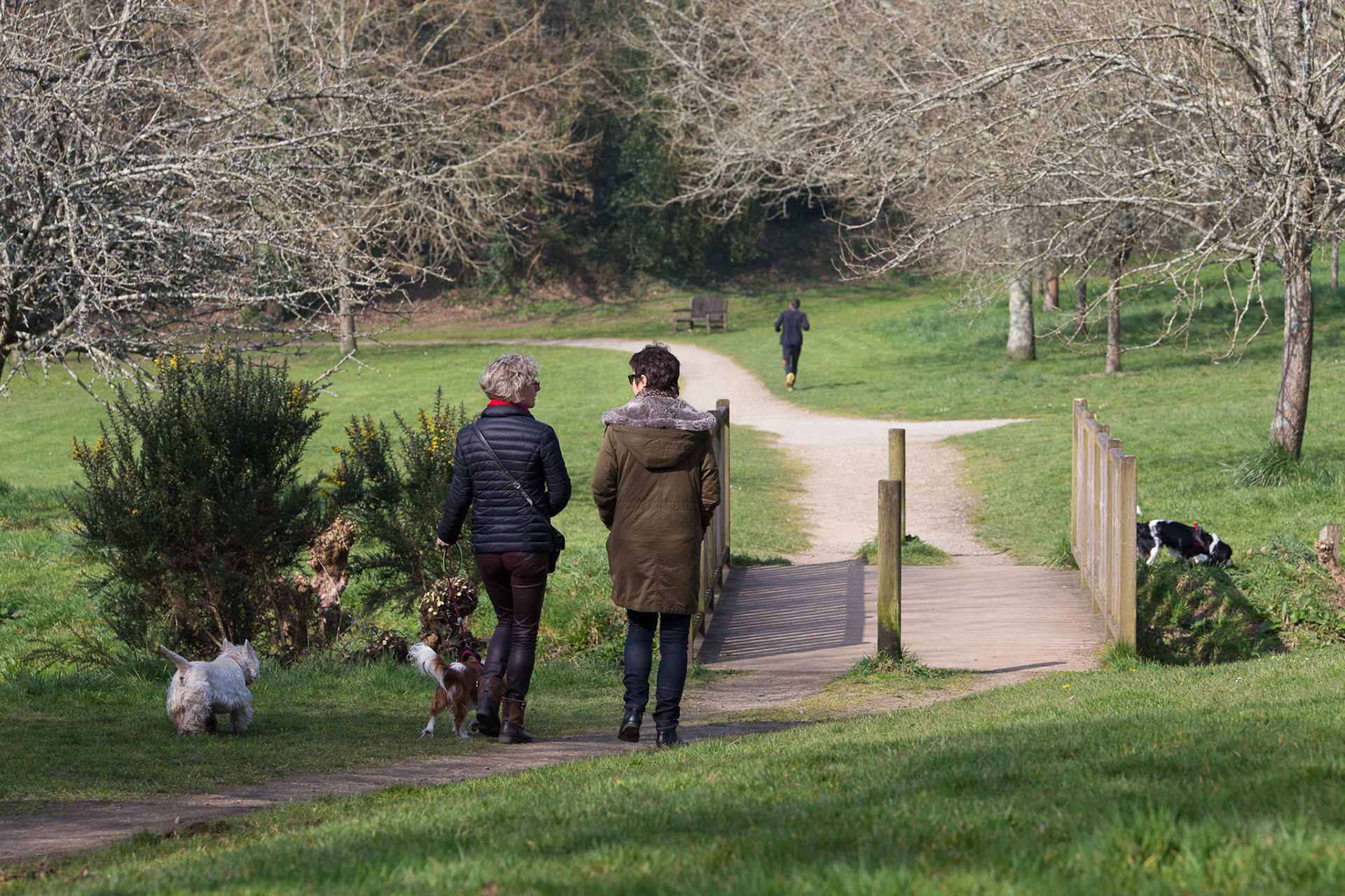 Quelques promeneurs sur les chemins du Vallon Saint Laurent.