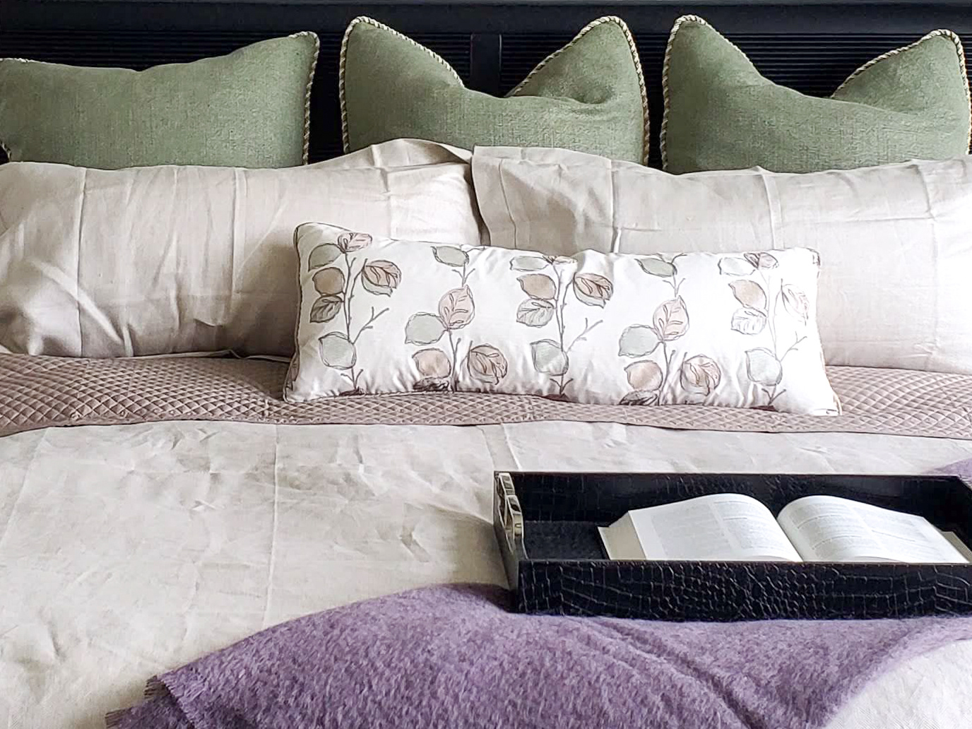Primary Bedroom custom bedding