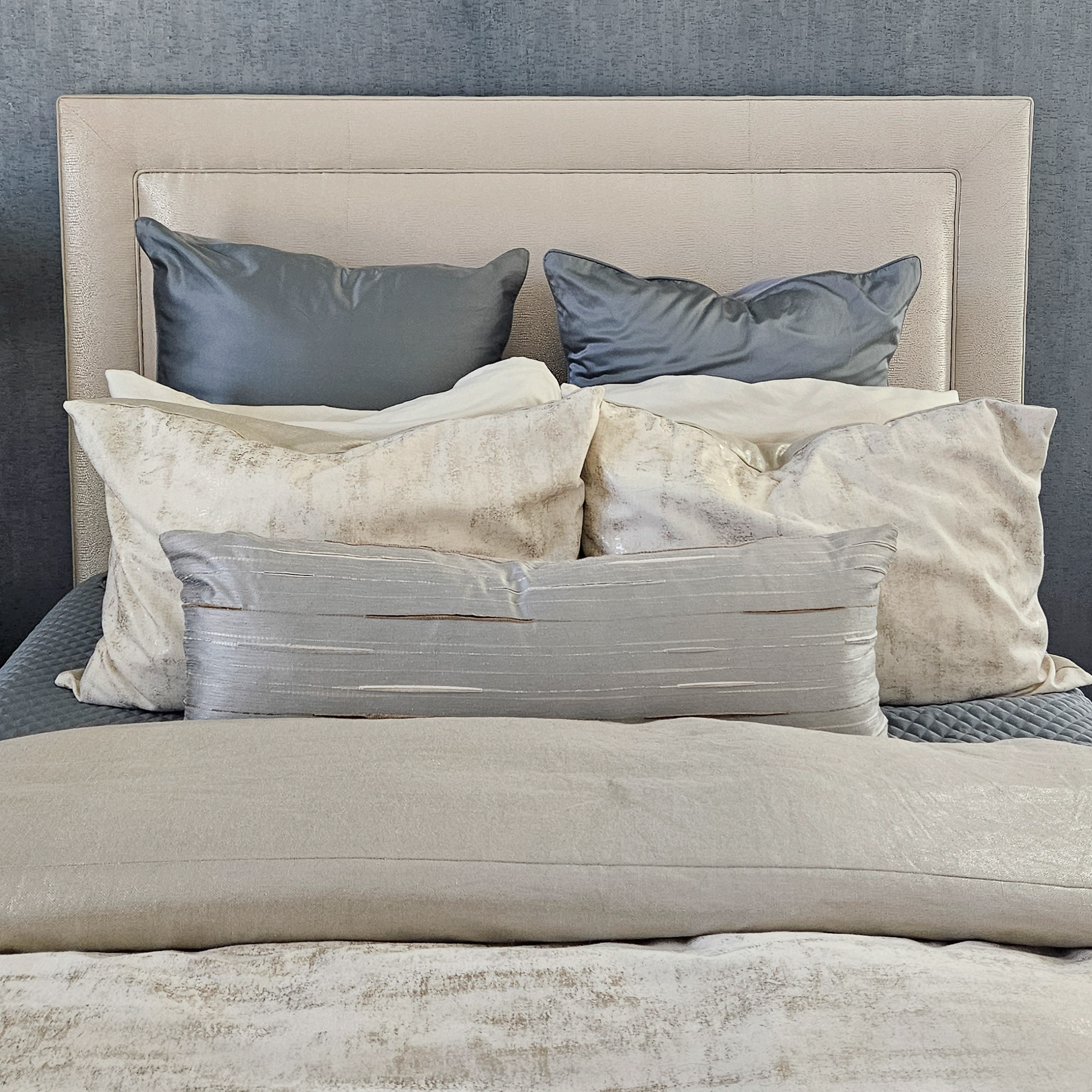 Guest Bedroom custom bedding details