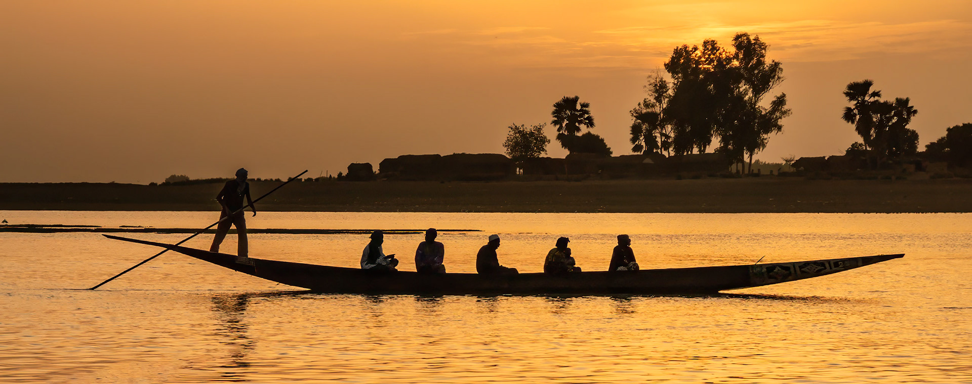 Sunset on the Niger River in Mali