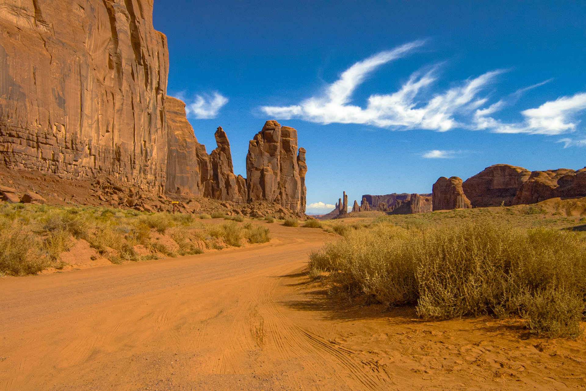 Dusty road at Monument Valley, Arizona