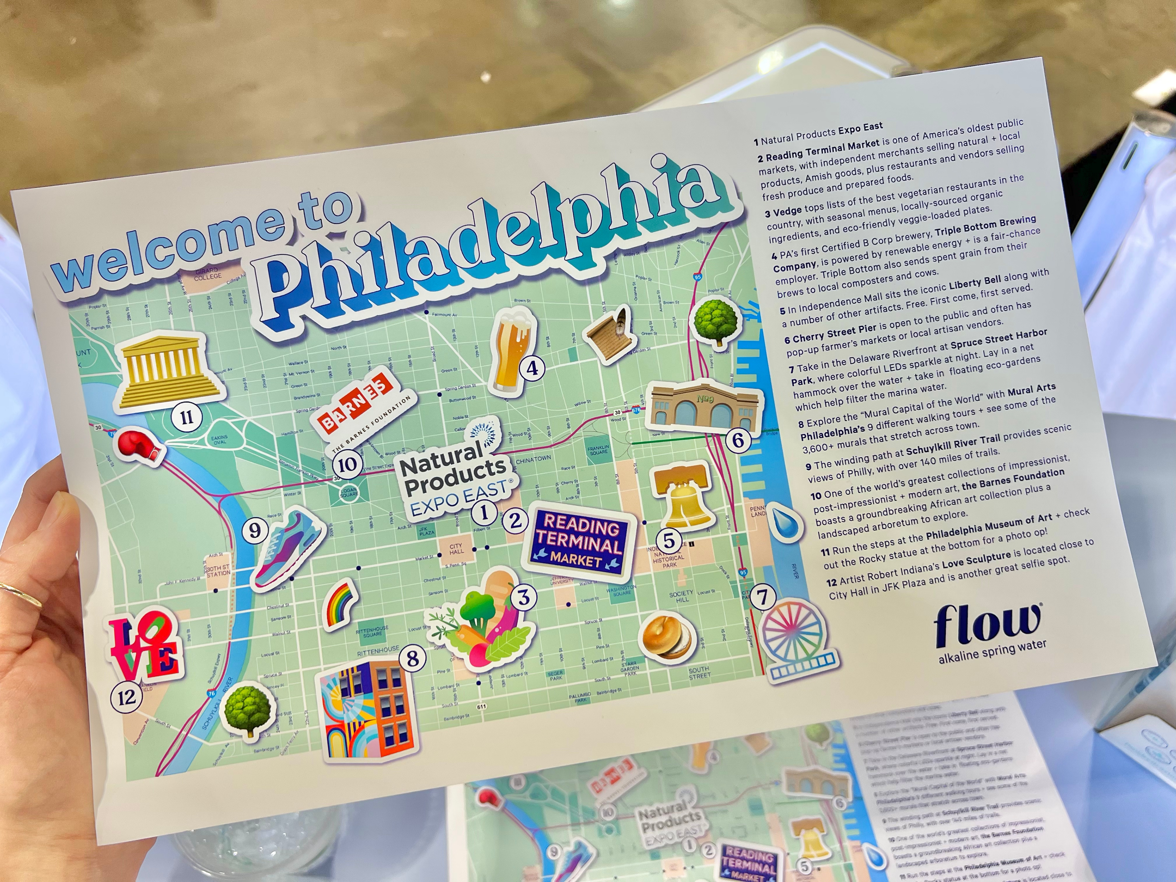 Part of our expo guest welcome kit, an illustrated guide to Philly 2022